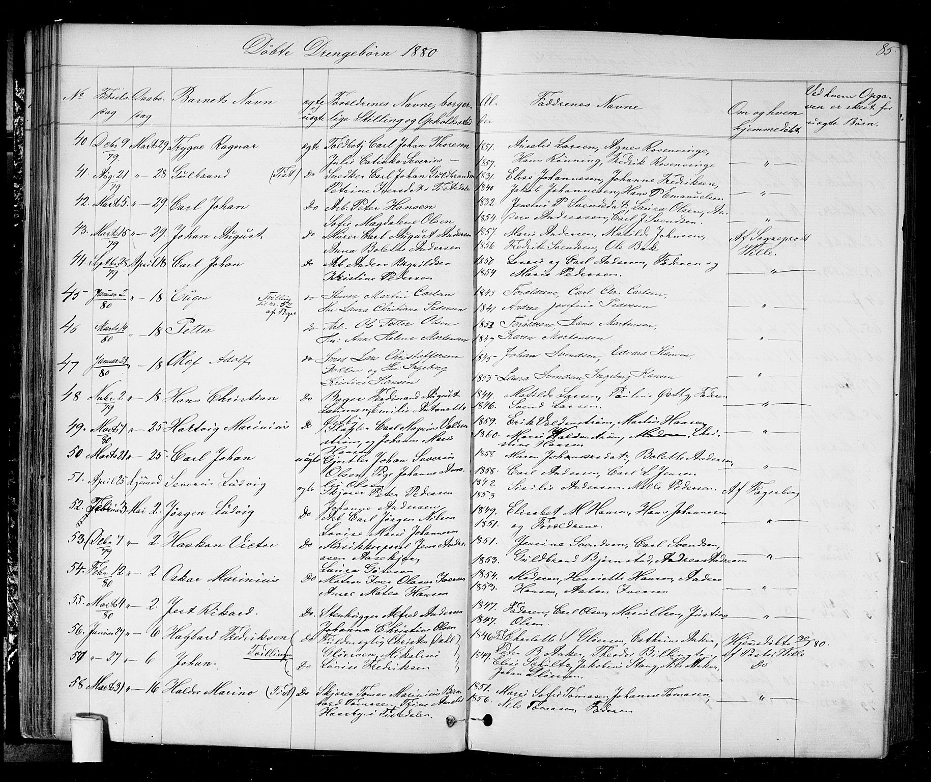 Halden prestekontor Kirkebøker, AV/SAO-A-10909/G/Ga/L0006: Parish register (copy) no. 6, 1869-1884, p. 85