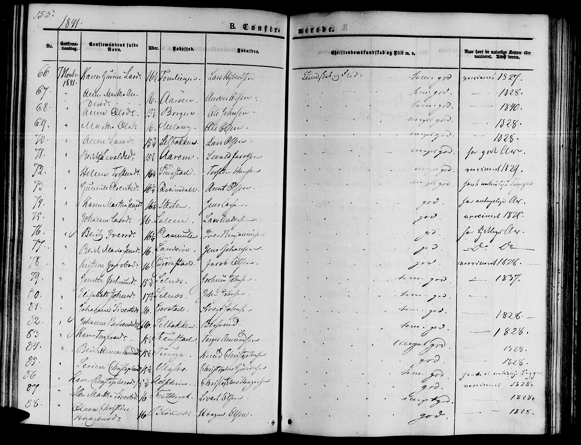 Ministerialprotokoller, klokkerbøker og fødselsregistre - Sør-Trøndelag, AV/SAT-A-1456/646/L0610: Parish register (official) no. 646A08, 1837-1847, p. 155