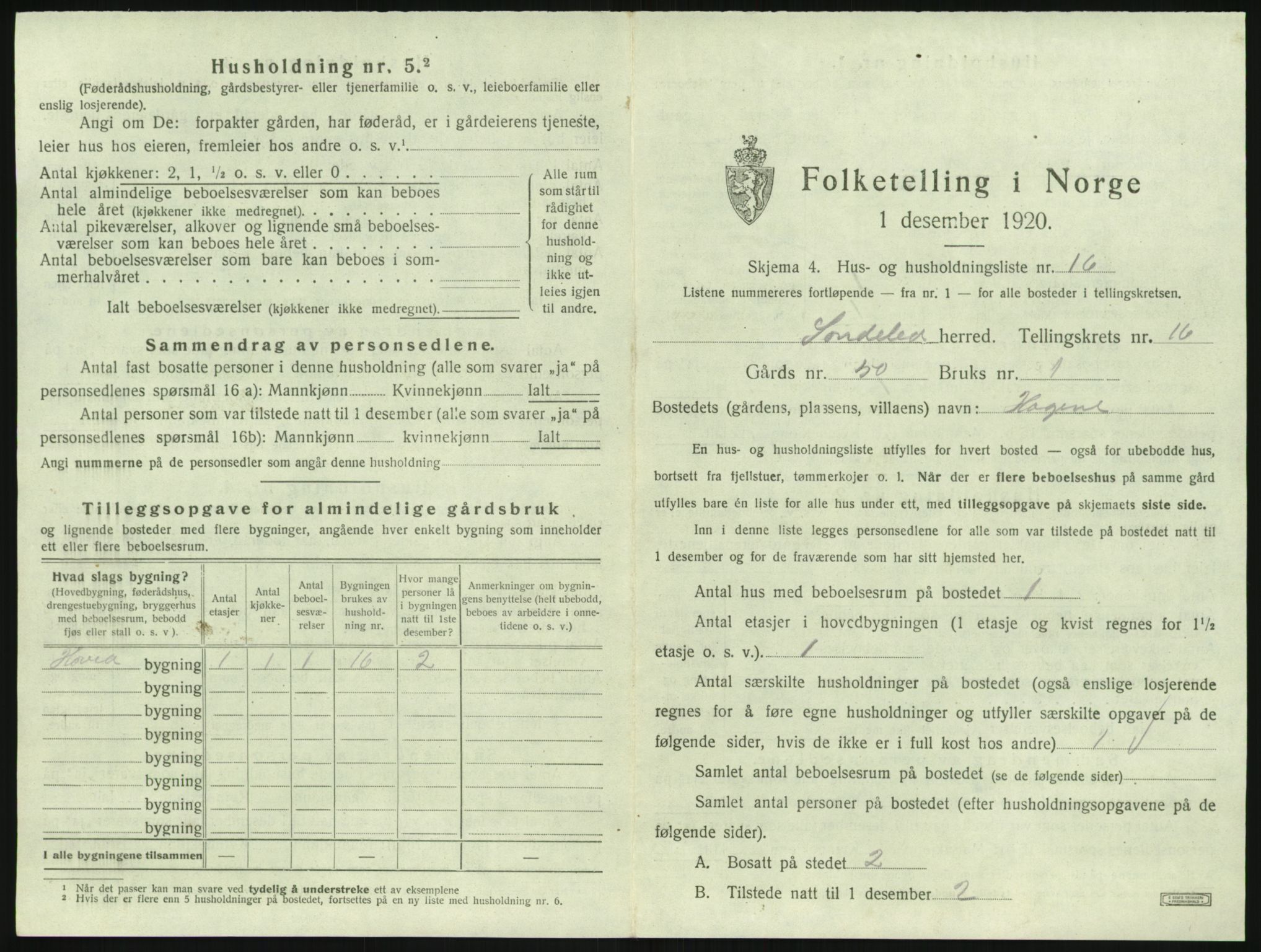 SAK, 1920 census for Søndeled, 1920, p. 1247