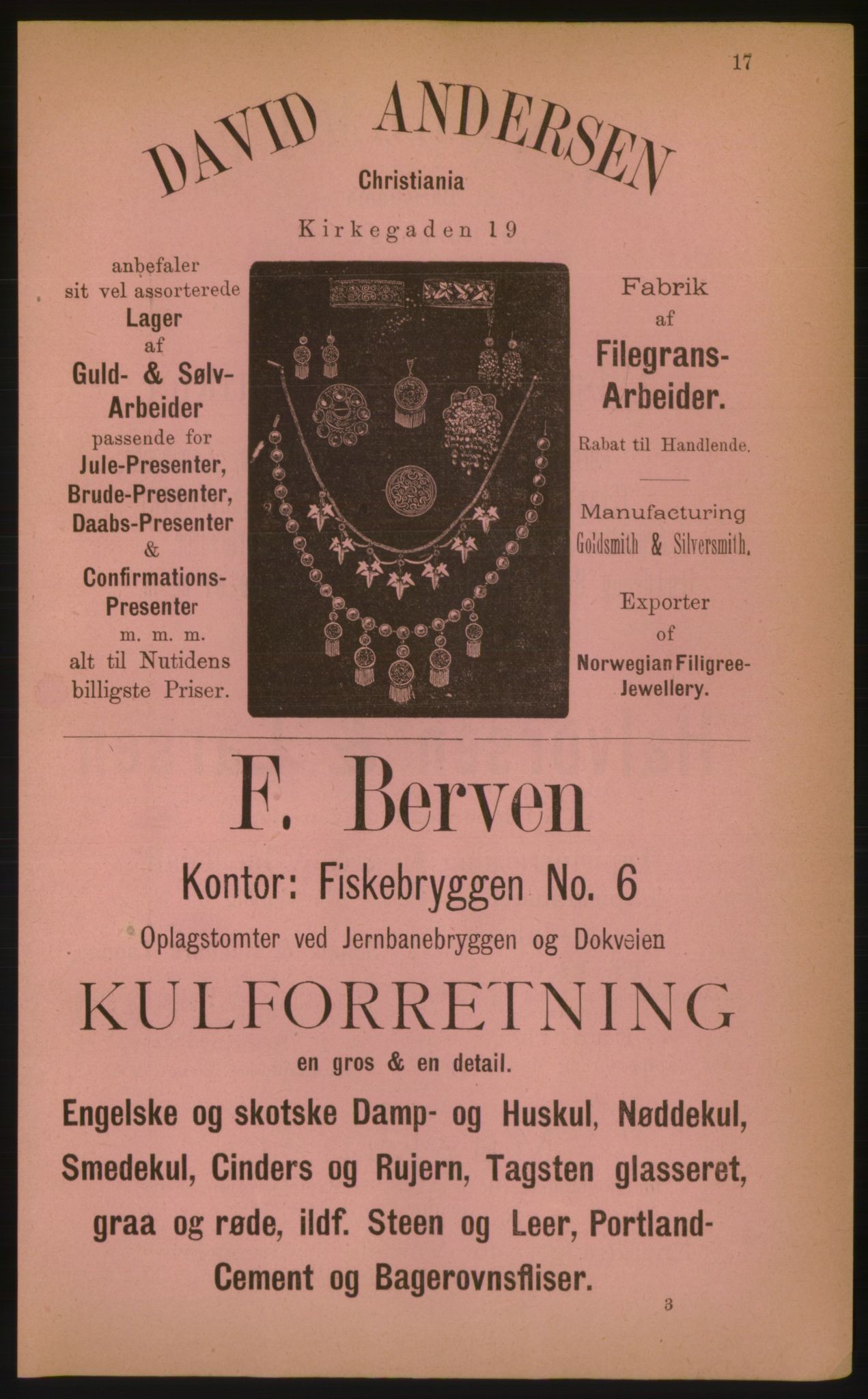 Kristiania/Oslo adressebok, PUBL/-, 1884, p. 17