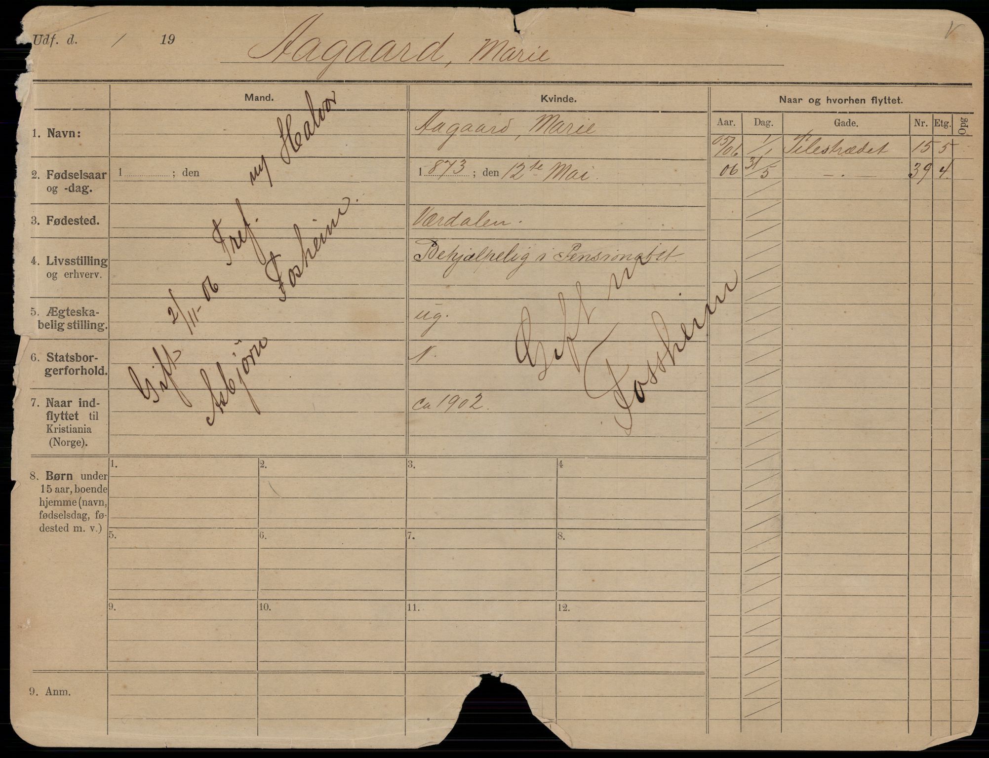 Oslo folkeregister, Registerkort, AV/SAO-A-11715/K/Kb/L0001: A - J, 1906