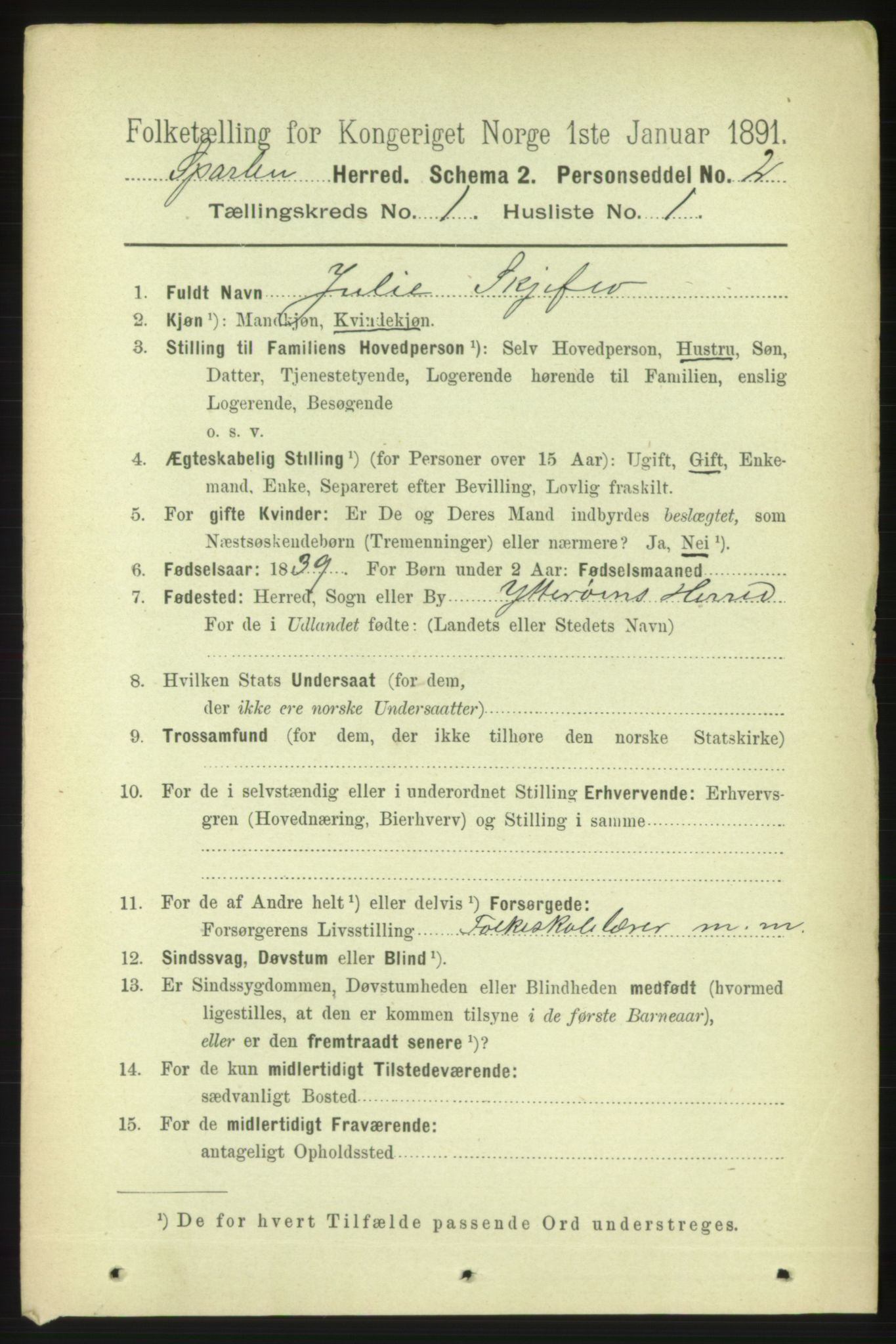 RA, 1891 census for 1731 Sparbu, 1891, p. 119