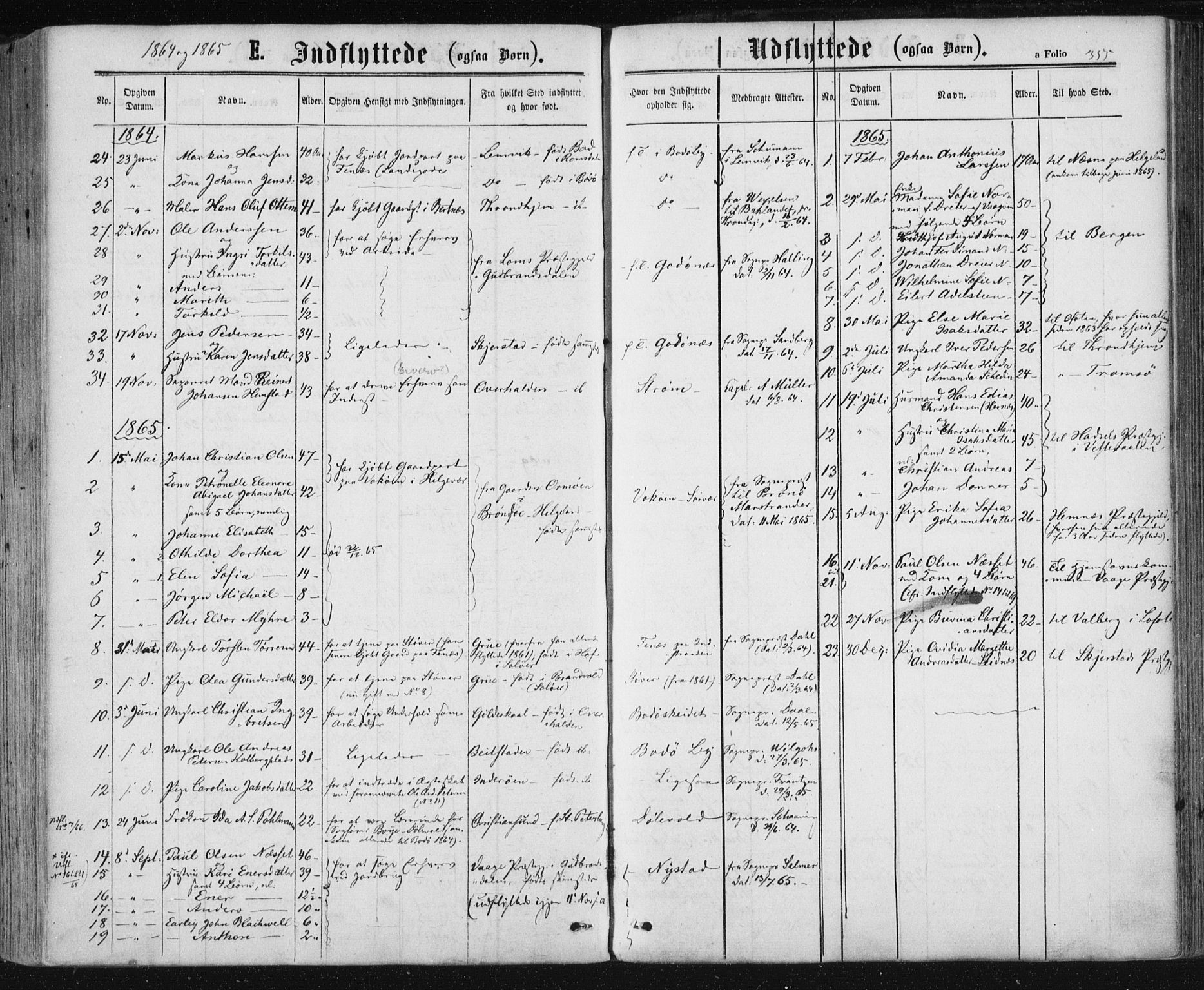 Ministerialprotokoller, klokkerbøker og fødselsregistre - Nordland, SAT/A-1459/801/L0008: Parish register (official) no. 801A08, 1864-1875, p. 355