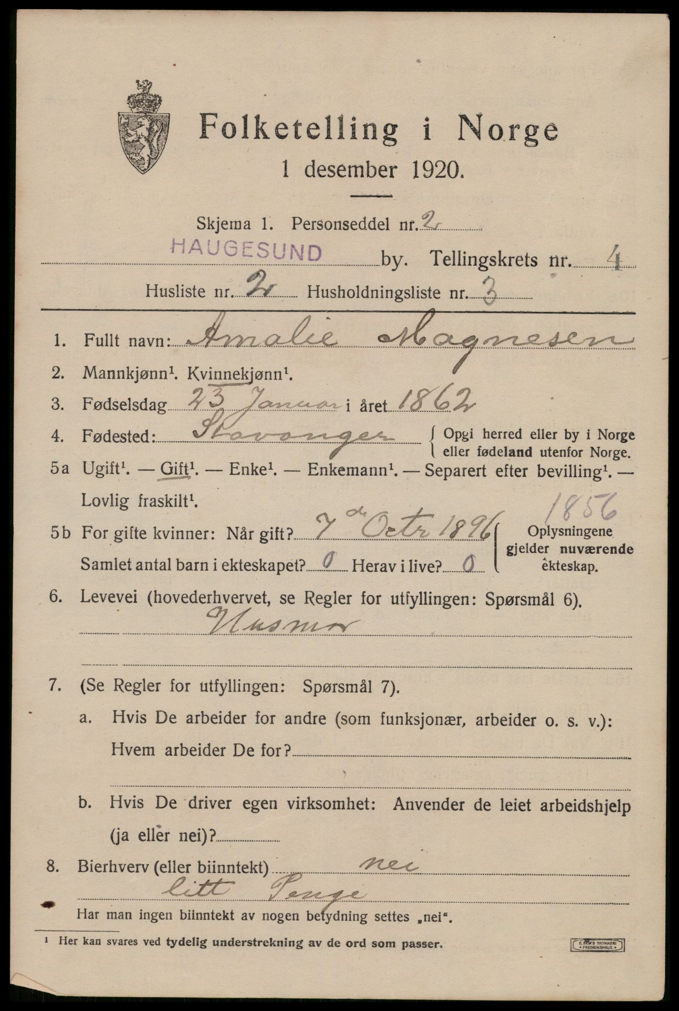 SAST, 1920 census for Haugesund, 1920, p. 15247