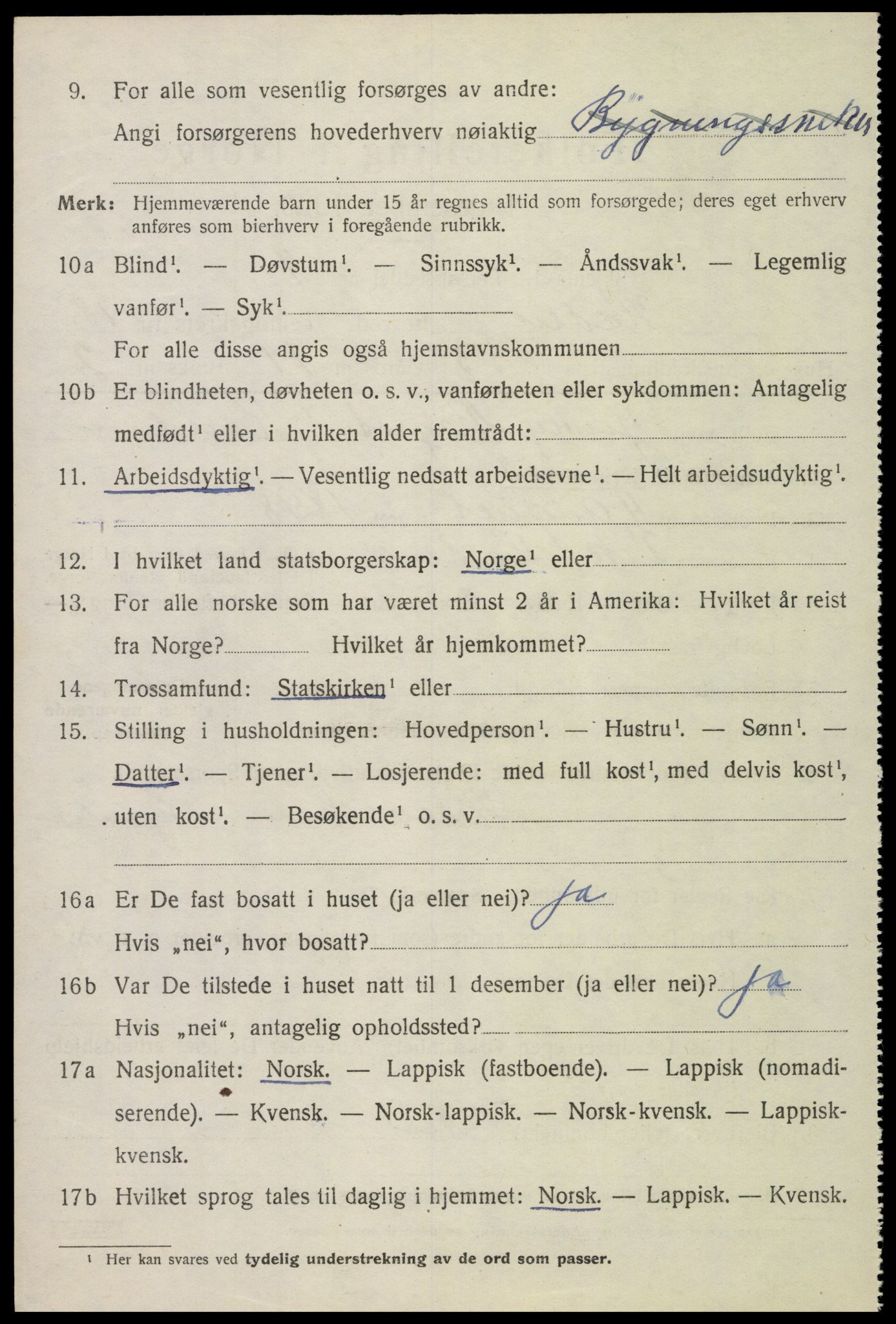 SAT, 1920 census for Hadsel, 1920, p. 17135