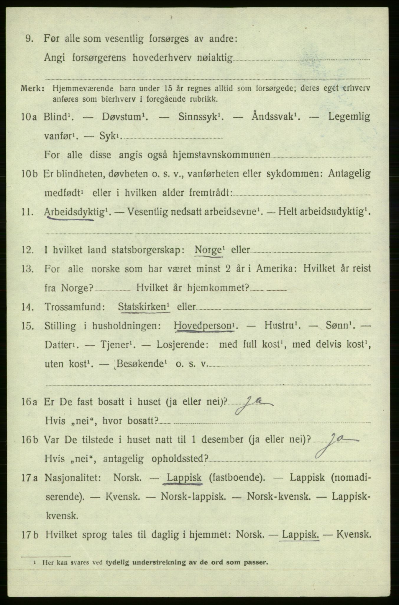 SATØ, 1920 census for , 1920, p. 2907