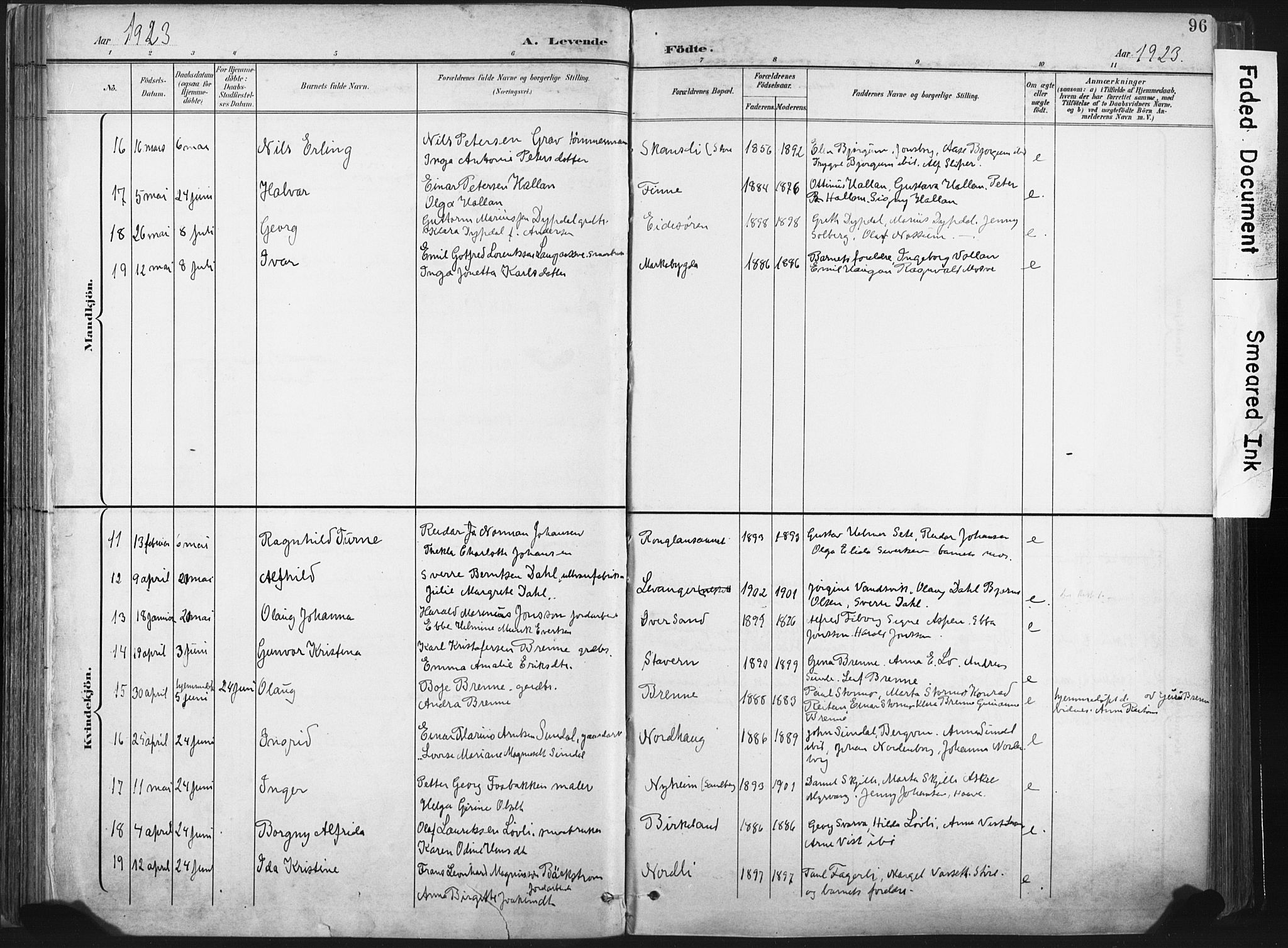 Ministerialprotokoller, klokkerbøker og fødselsregistre - Nord-Trøndelag, AV/SAT-A-1458/717/L0162: Parish register (official) no. 717A12, 1898-1923, p. 96