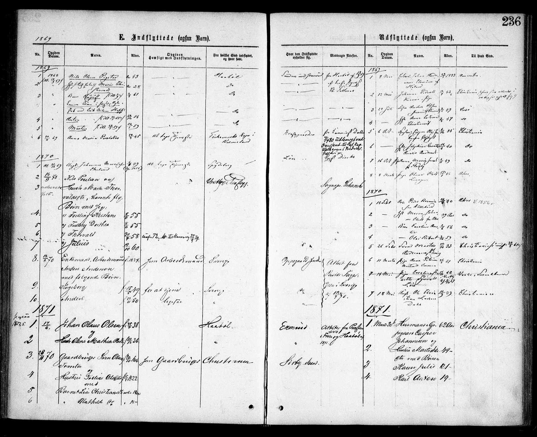 Nesodden prestekontor Kirkebøker, SAO/A-10013/F/Fa/L0008: Parish register (official) no. I 8, 1869-1879, p. 236