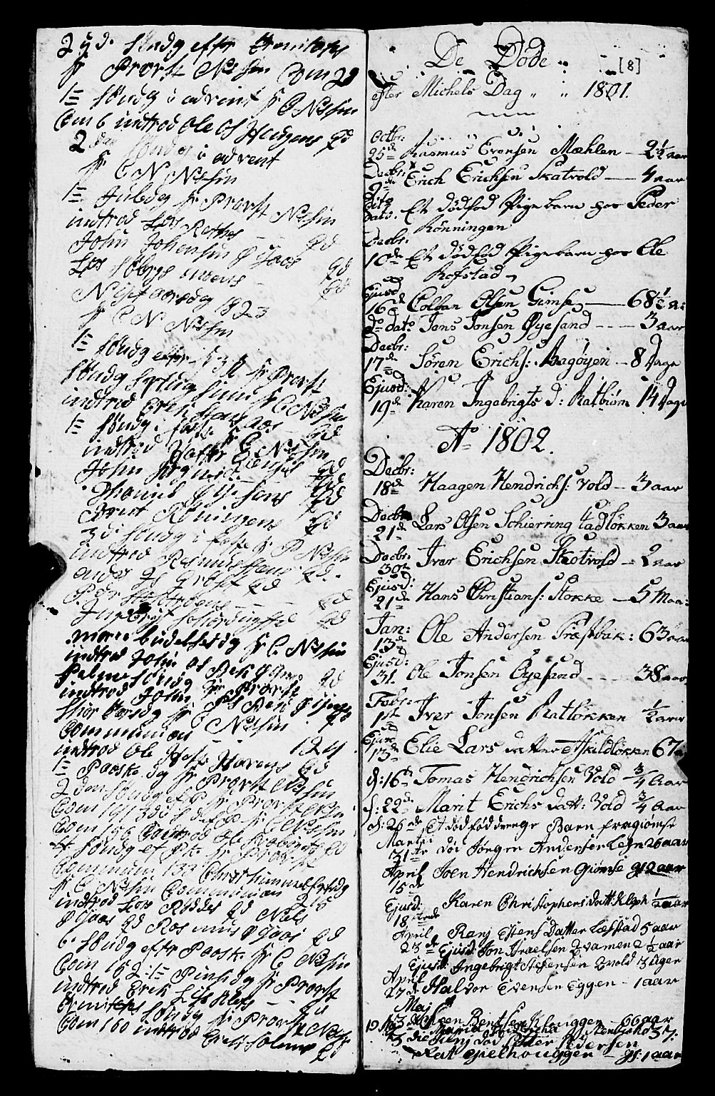 Ministerialprotokoller, klokkerbøker og fødselsregistre - Sør-Trøndelag, SAT/A-1456/691/L1091: Parish register (copy) no. 691C02, 1802-1815, p. 8