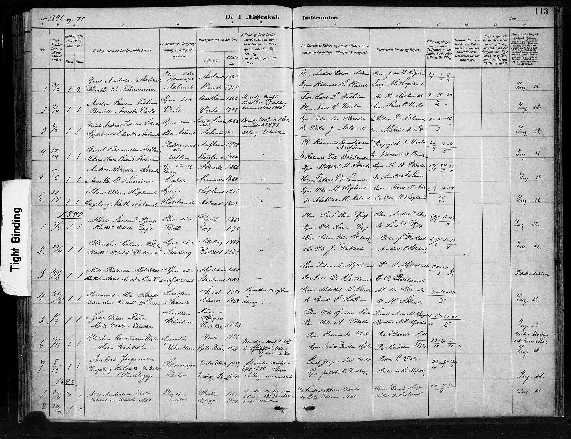 Innvik sokneprestembete, SAB/A-80501: Parish register (copy) no. C 3, 1883-1911, p. 113