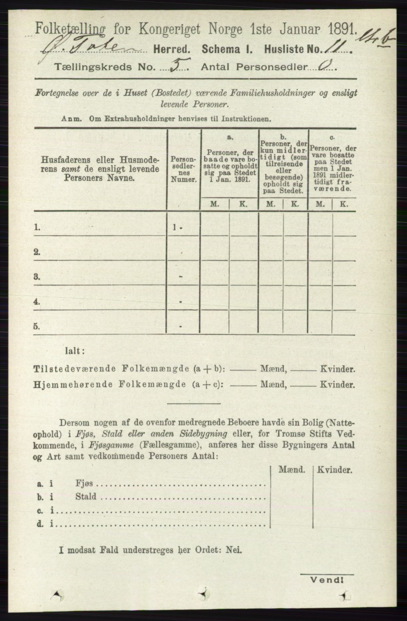 RA, 1891 census for 0528 Østre Toten, 1891, p. 3099