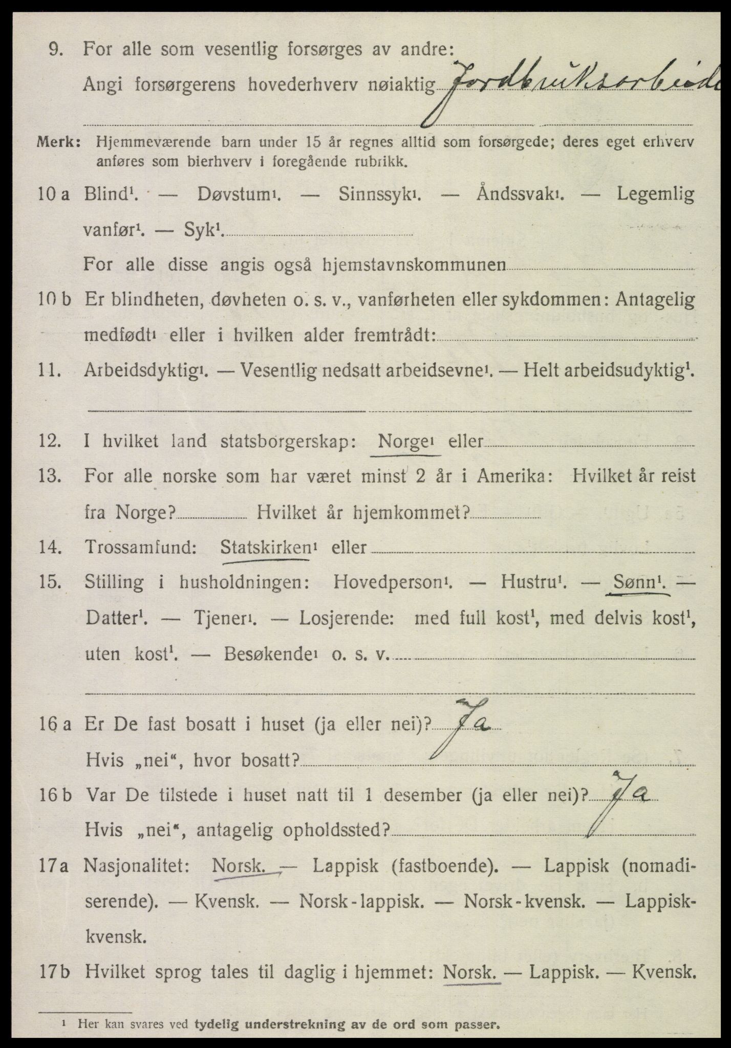 SAT, 1920 census for Skatval, 1920, p. 3888