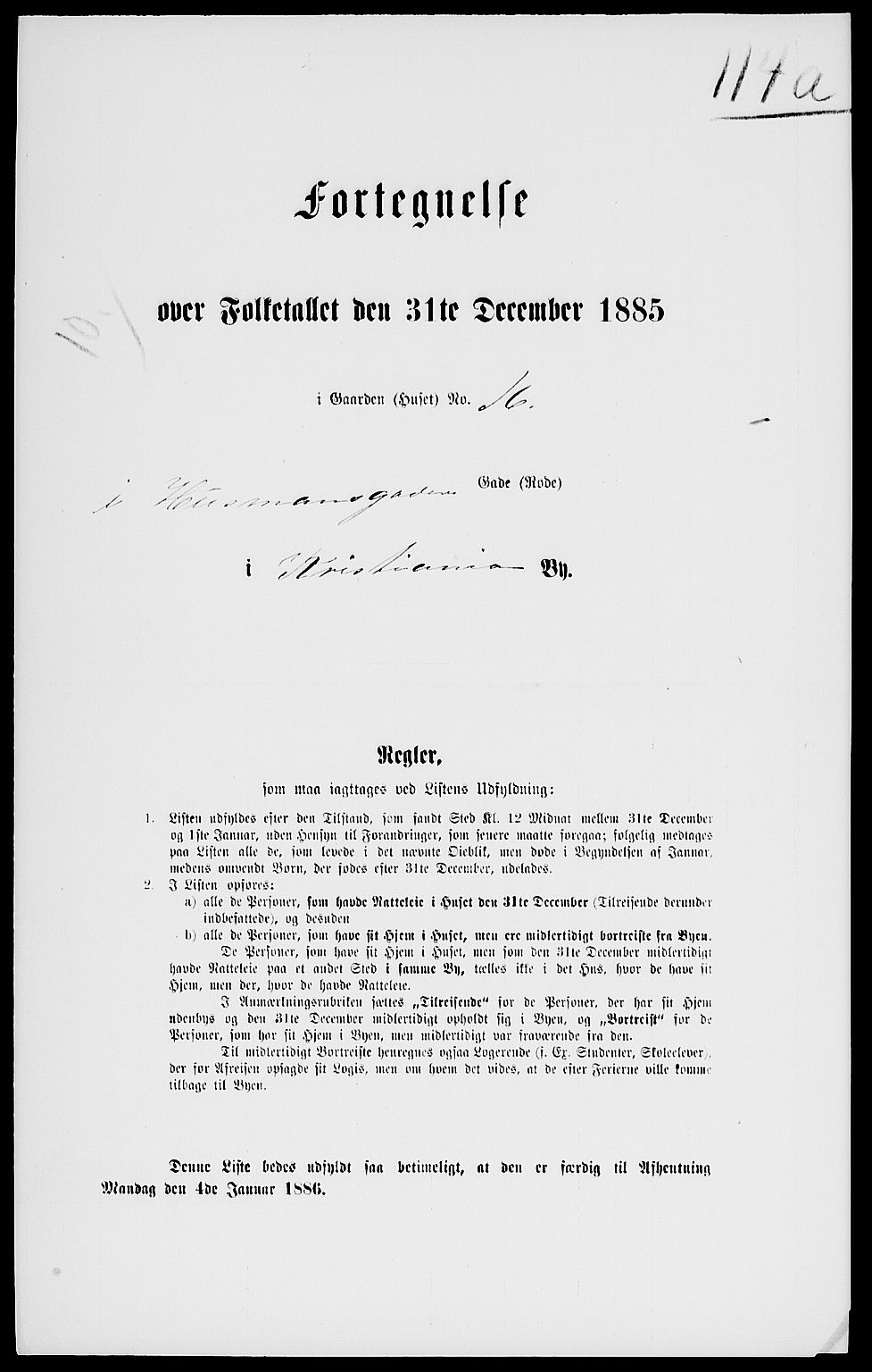 RA, 1885 census for 0301 Kristiania, 1885, p. 7395