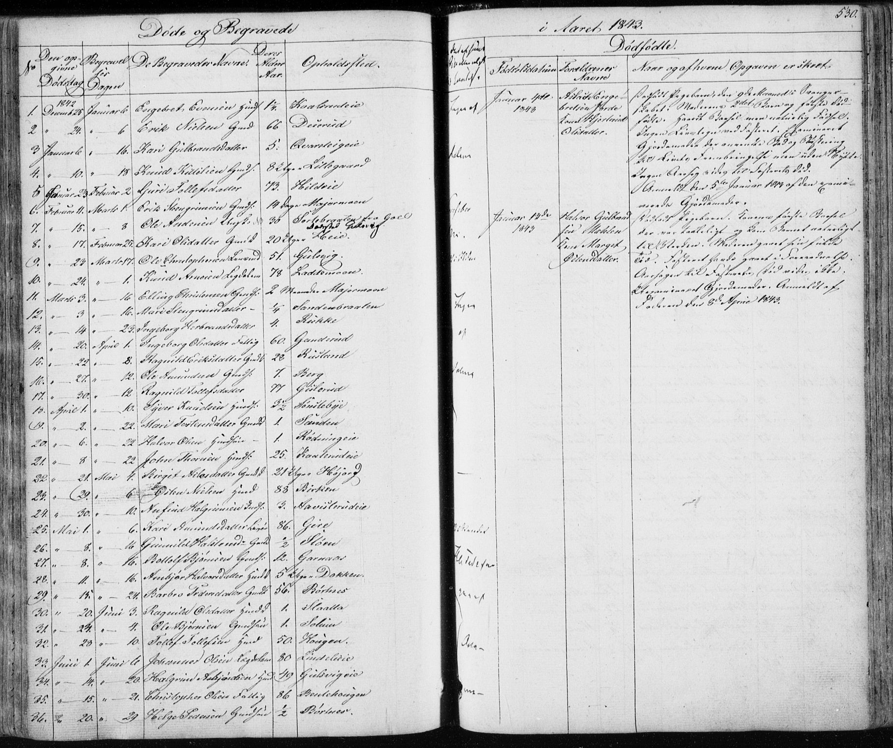 Nes kirkebøker, SAKO/A-236/F/Fa/L0009: Parish register (official) no. 9, 1834-1863, p. 530