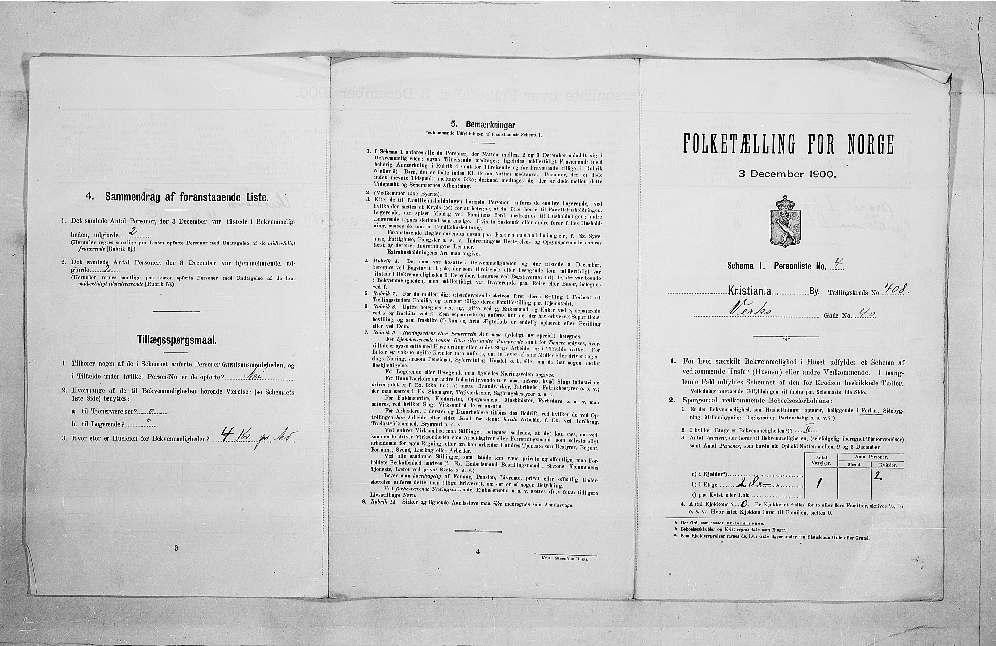 SAO, 1900 census for Kristiania, 1900, p. 114885