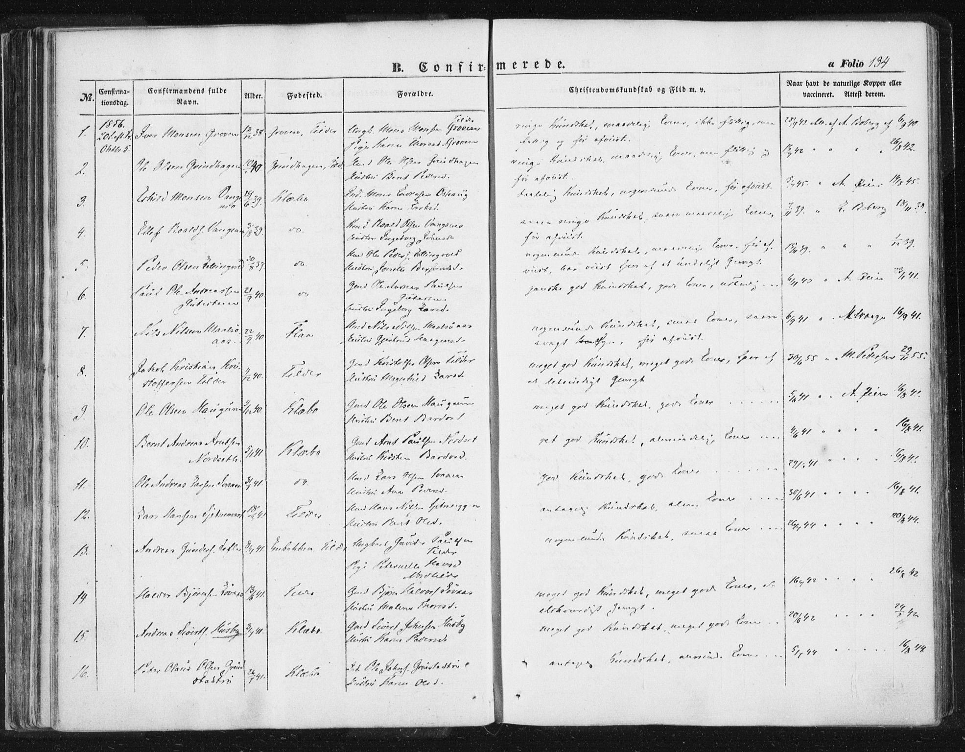 Ministerialprotokoller, klokkerbøker og fødselsregistre - Sør-Trøndelag, SAT/A-1456/618/L0441: Parish register (official) no. 618A05, 1843-1862, p. 134