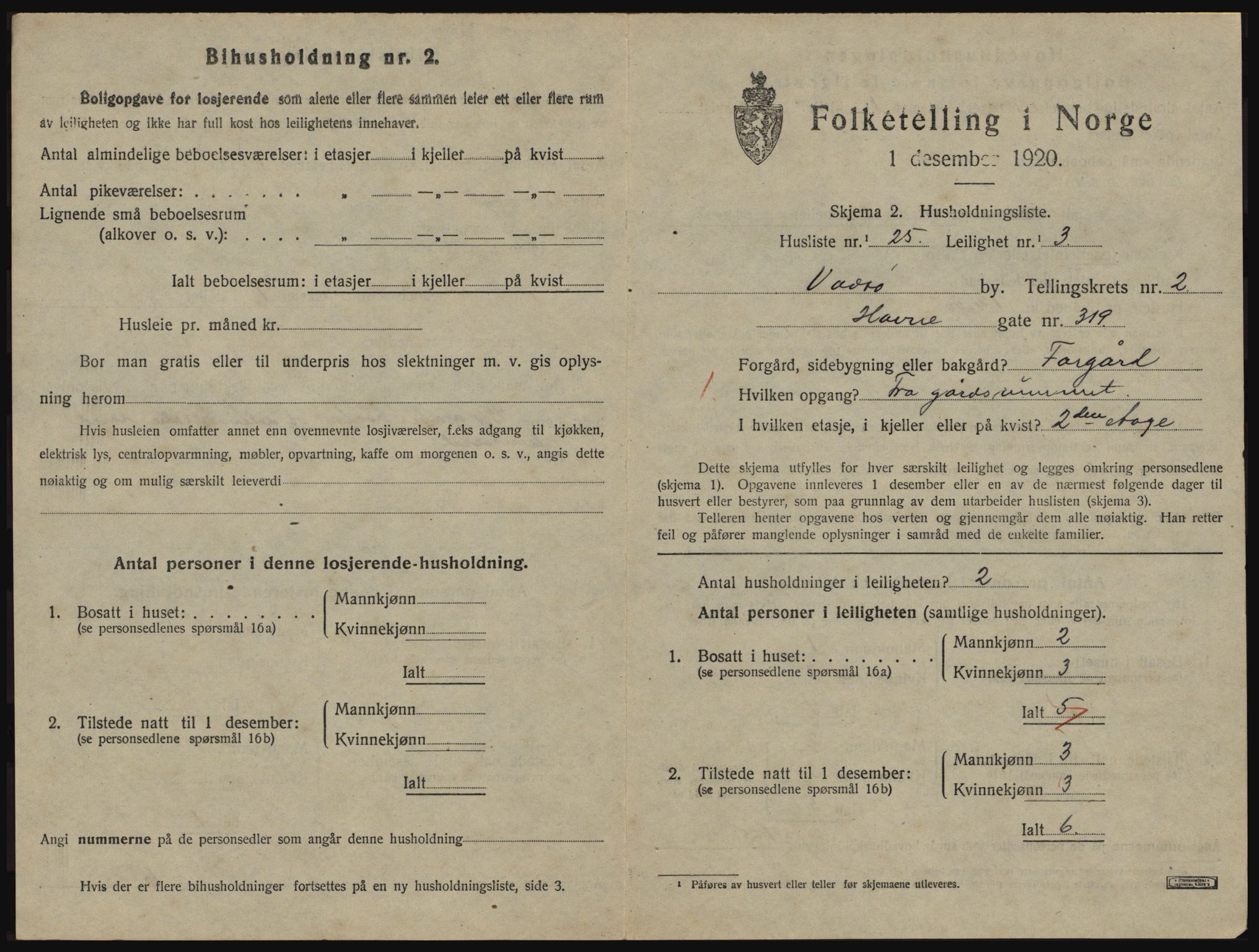 SATØ, 1920 census for Vadsø, 1920, p. 1030