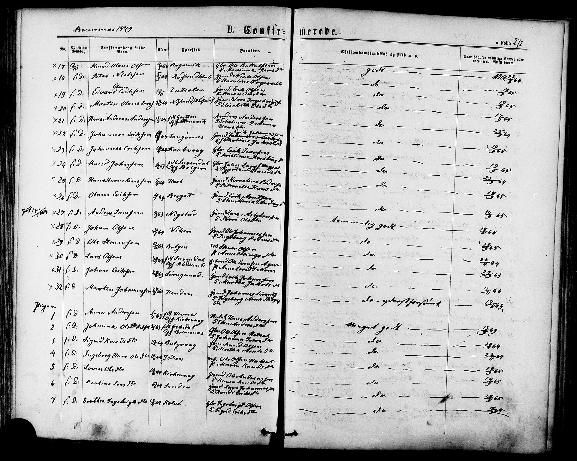 Ministerialprotokoller, klokkerbøker og fødselsregistre - Møre og Romsdal, SAT/A-1454/568/L0806: Parish register (official) no. 568A12 /3, 1878-1884, p. 272