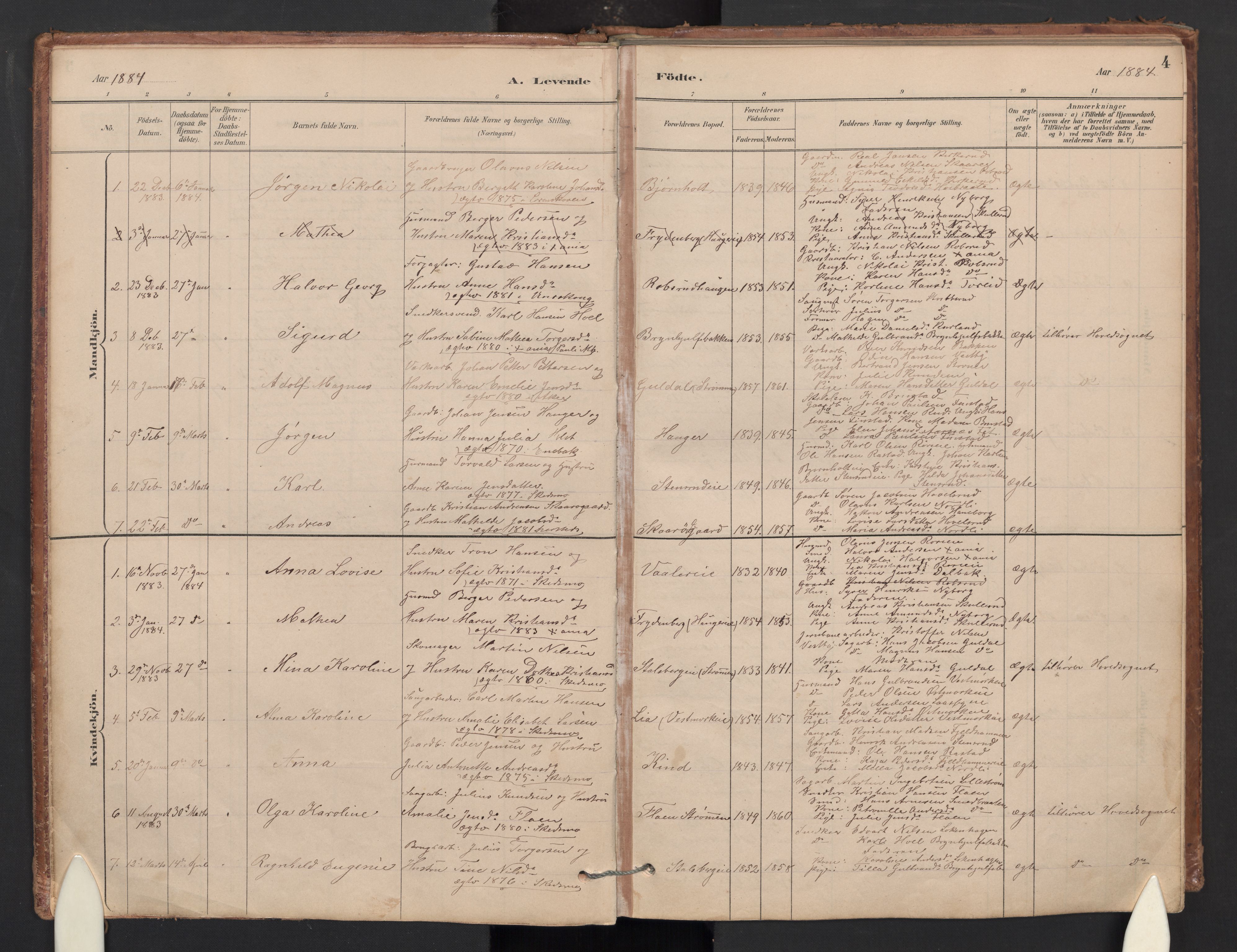 Skedsmo prestekontor Kirkebøker, AV/SAO-A-10033a/G/Gb/L0001: Parish register (copy) no. II 1, 1883-1903, p. 4