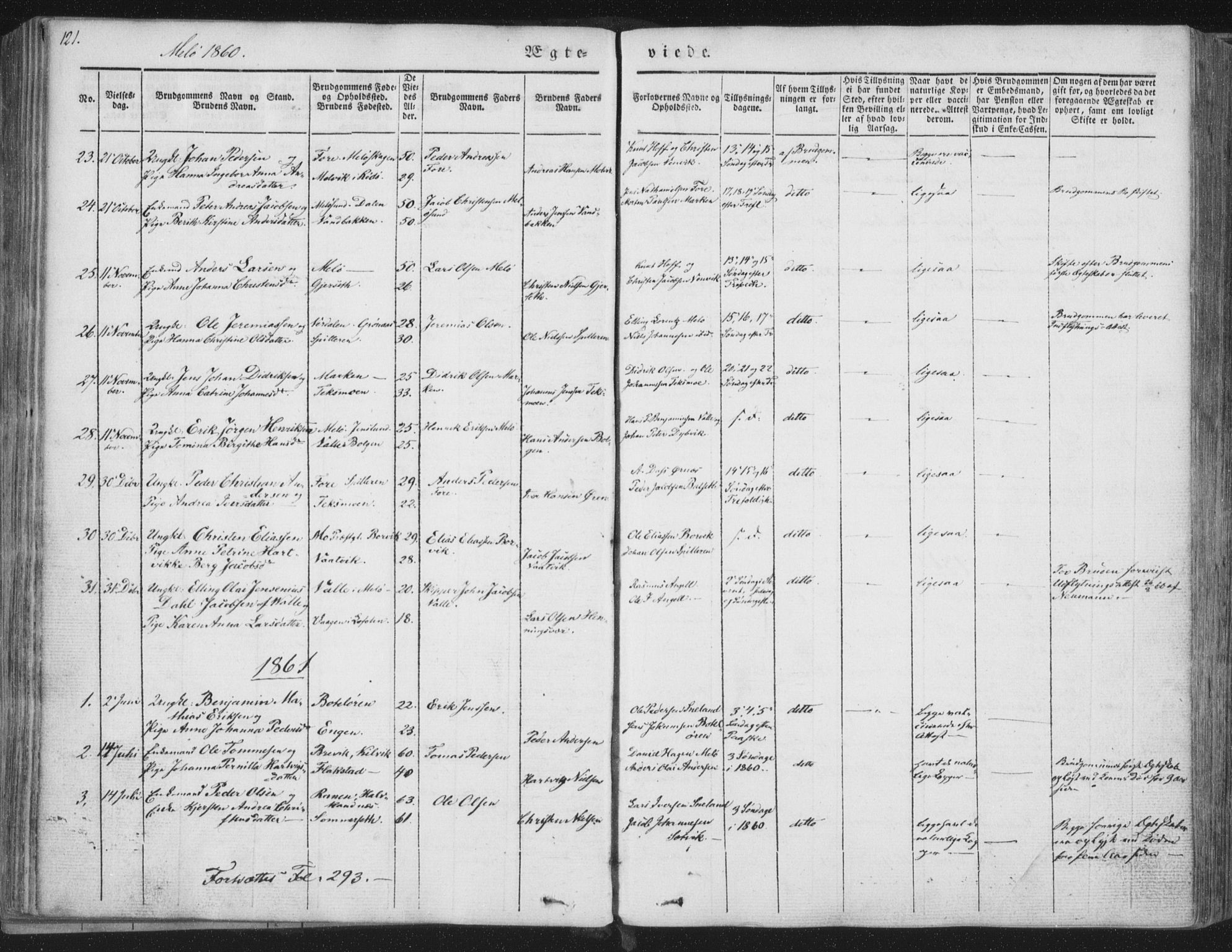 Ministerialprotokoller, klokkerbøker og fødselsregistre - Nordland, SAT/A-1459/841/L0604: Parish register (official) no. 841A09 /2, 1845-1862, p. 121