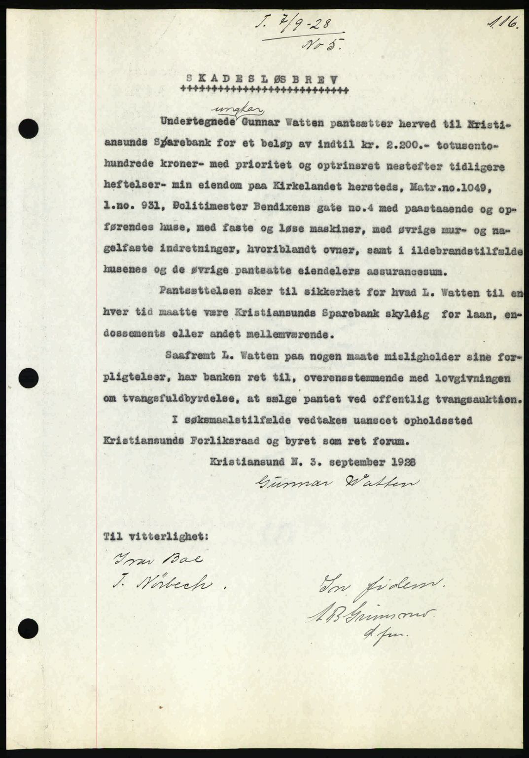 Kristiansund byfogd, AV/SAT-A-4587/A/27: Mortgage book no. 22, 1928-1929, Deed date: 07.09.1928