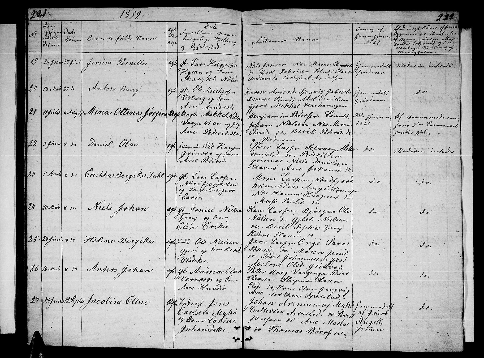 Ministerialprotokoller, klokkerbøker og fødselsregistre - Nordland, AV/SAT-A-1459/841/L0618: Parish register (copy) no. 841C02, 1833-1855, p. 221-222