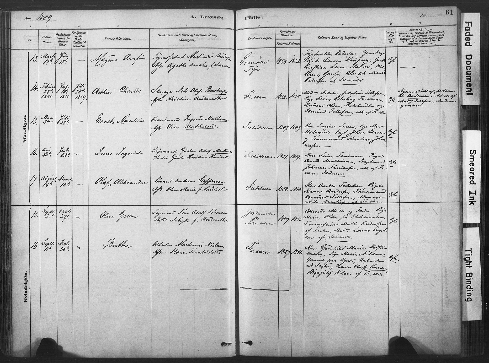 Stavern kirkebøker, SAKO/A-318/F/Fa/L0008: Parish register (official) no. 8, 1878-1905, p. 61