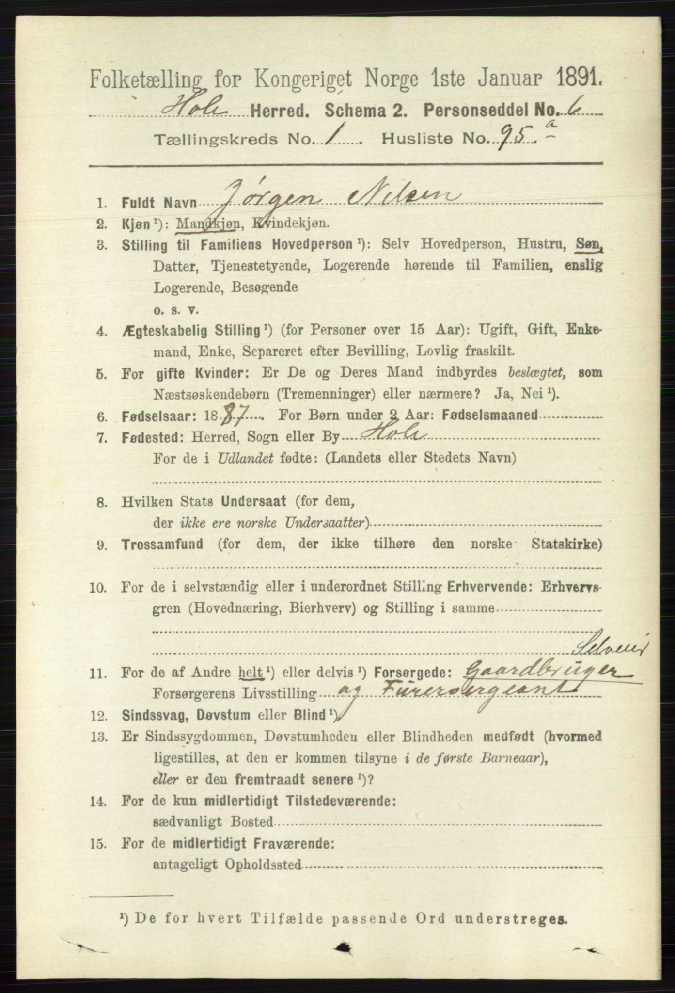 RA, 1891 census for 0612 Hole, 1891, p. 647