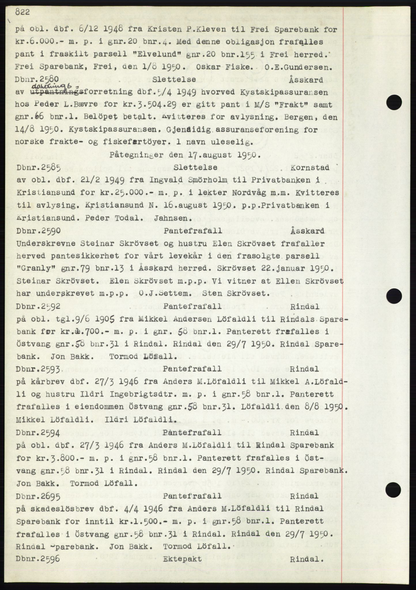 Nordmøre sorenskriveri, AV/SAT-A-4132/1/2/2Ca: Mortgage book no. C82b, 1946-1951, Diary no: : 2580/1950