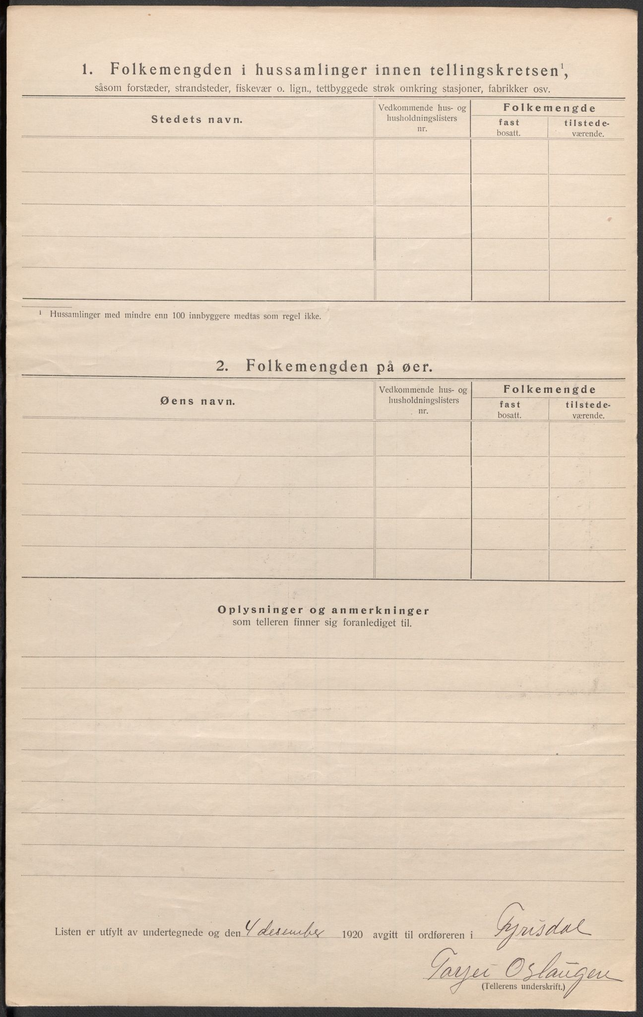 SAKO, 1920 census for Fyresdal, 1920, p. 22