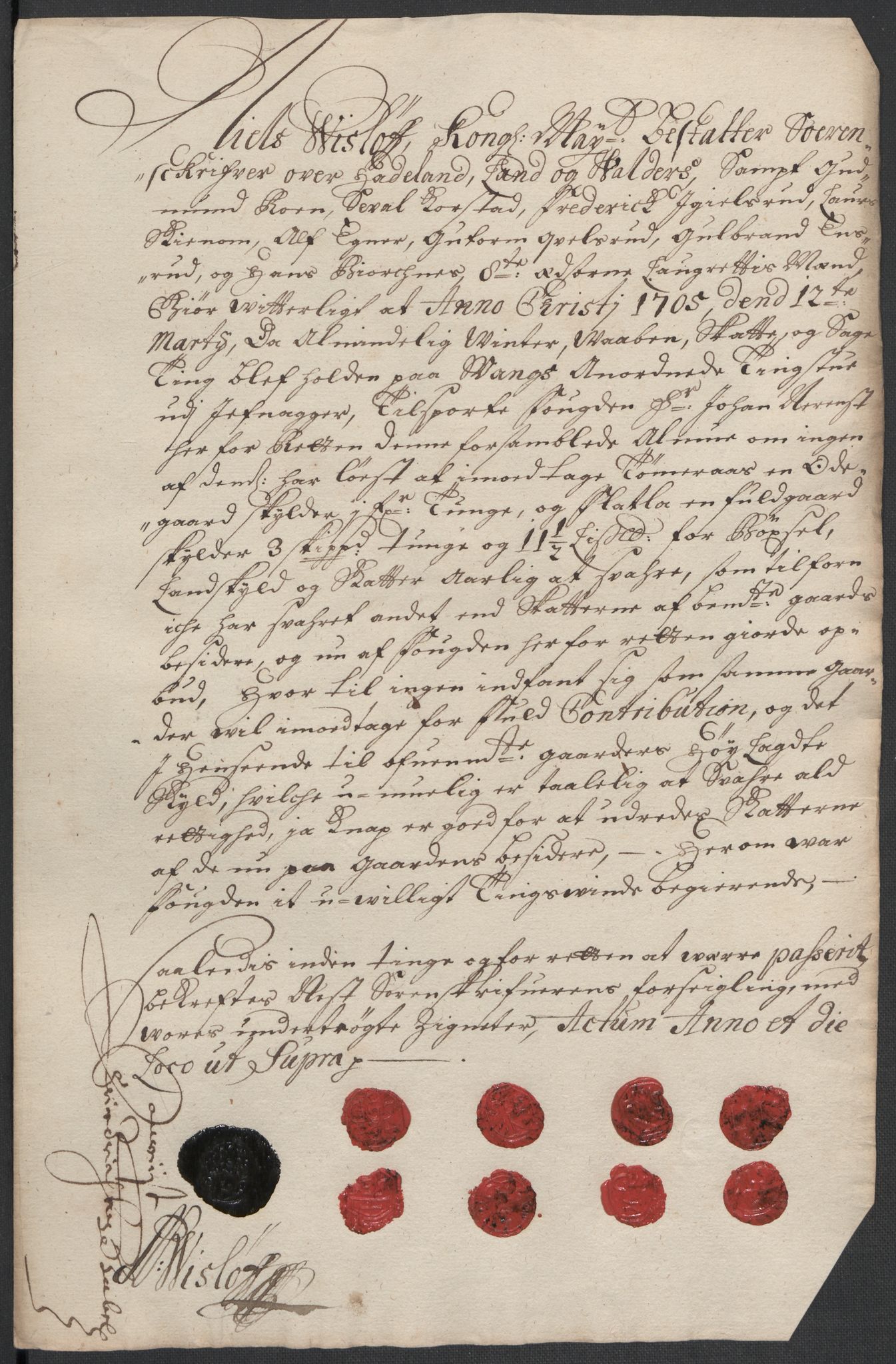 Rentekammeret inntil 1814, Reviderte regnskaper, Fogderegnskap, AV/RA-EA-4092/R18/L1302: Fogderegnskap Hadeland, Toten og Valdres, 1704, p. 493