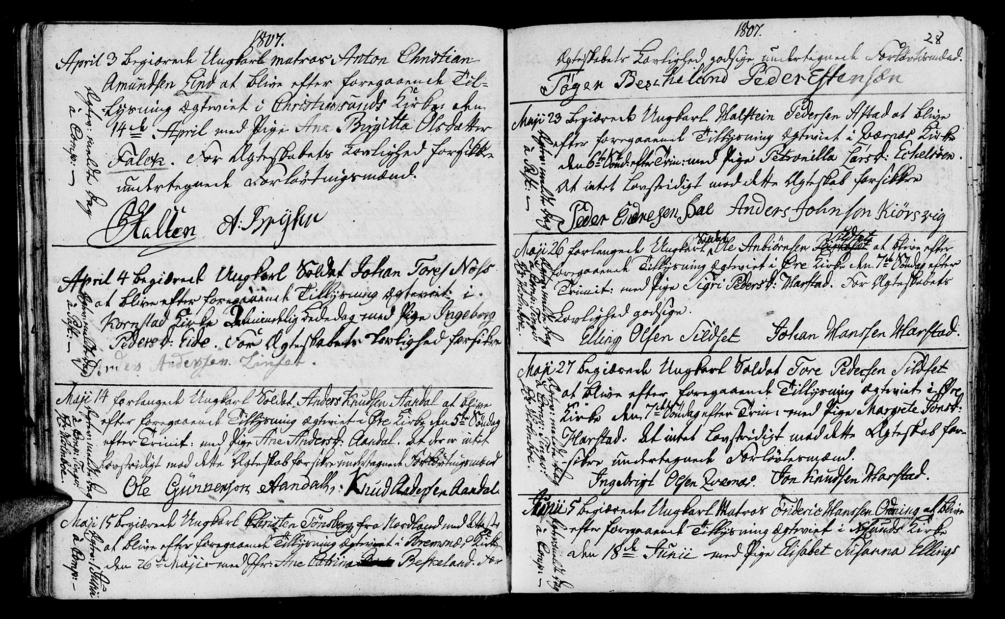 Ministerialprotokoller, klokkerbøker og fødselsregistre - Møre og Romsdal, SAT/A-1454/568/L0795: Parish register (official) no. 568A04, 1802-1845, p. 28