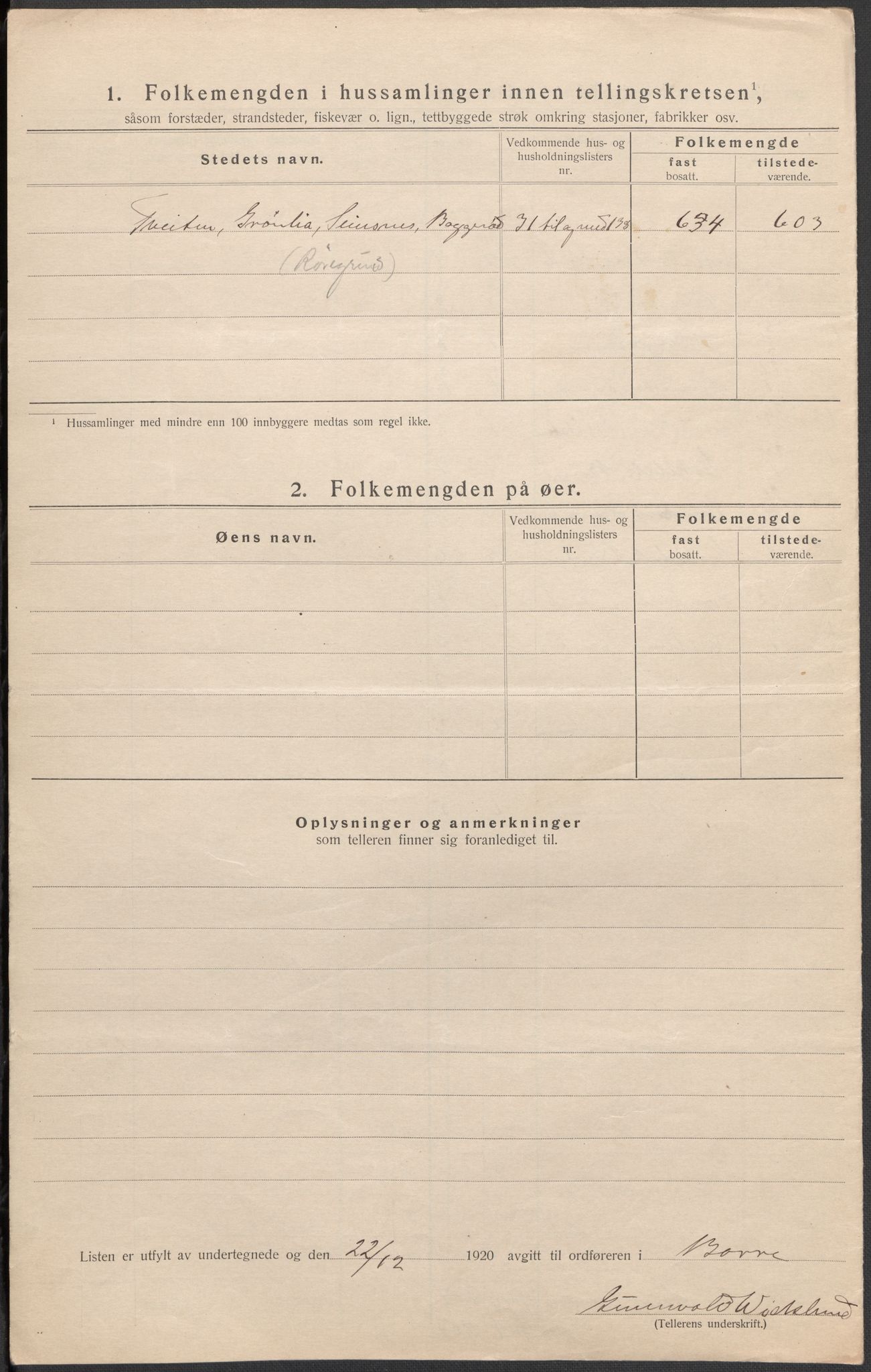 SAKO, 1920 census for Borre, 1920, p. 20
