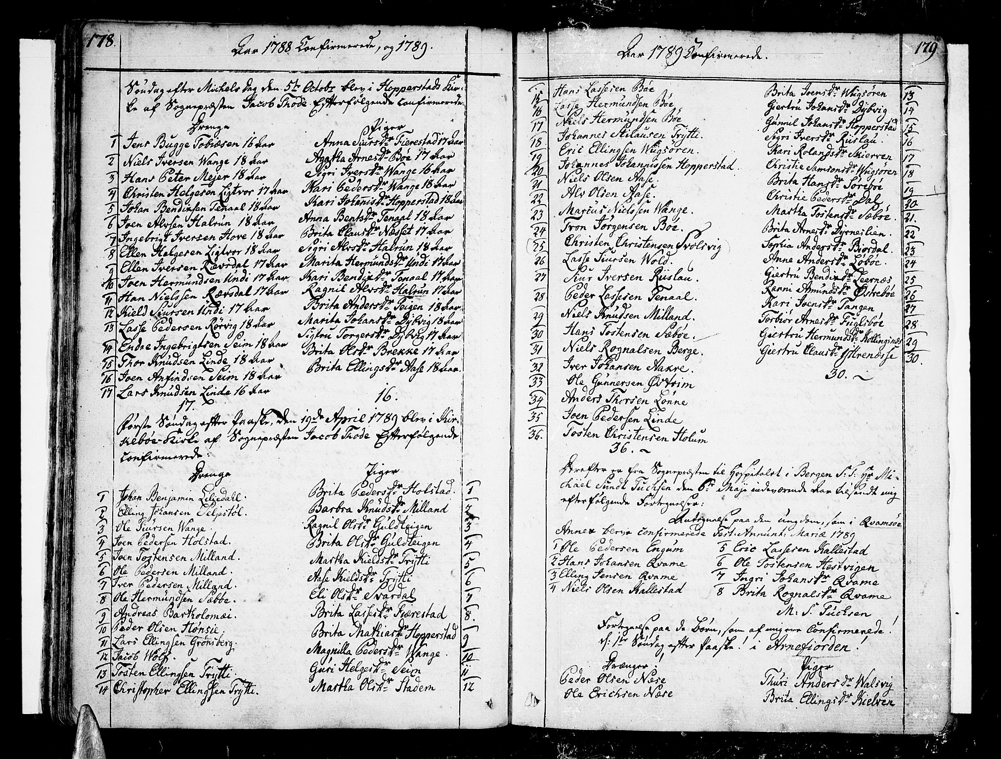 Vik sokneprestembete, AV/SAB-A-81501/H/Haa/Haaa/L0005: Parish register (official) no. A 5, 1787-1820, p. 178-179