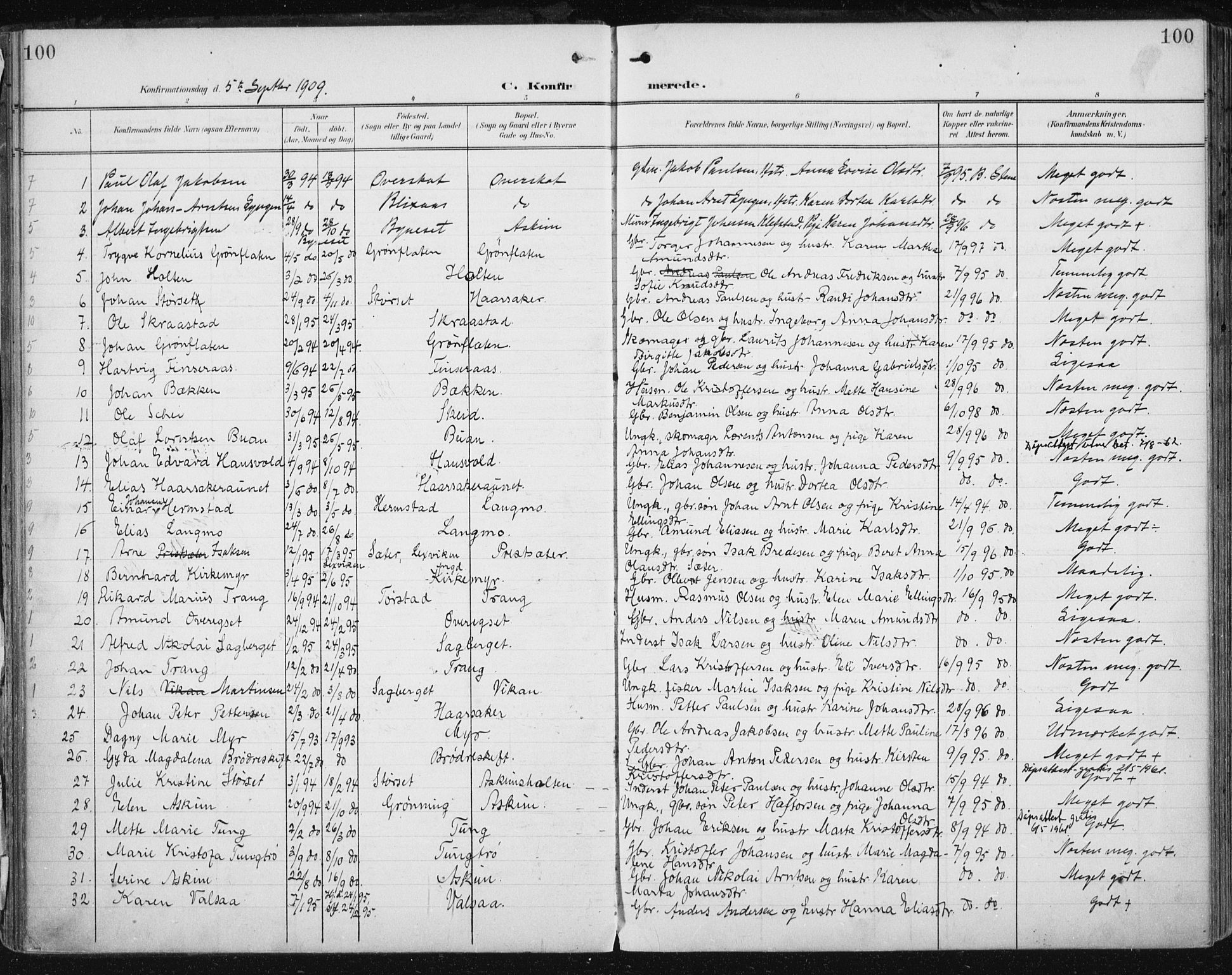 Ministerialprotokoller, klokkerbøker og fødselsregistre - Sør-Trøndelag, SAT/A-1456/646/L0616: Parish register (official) no. 646A14, 1900-1918, p. 100