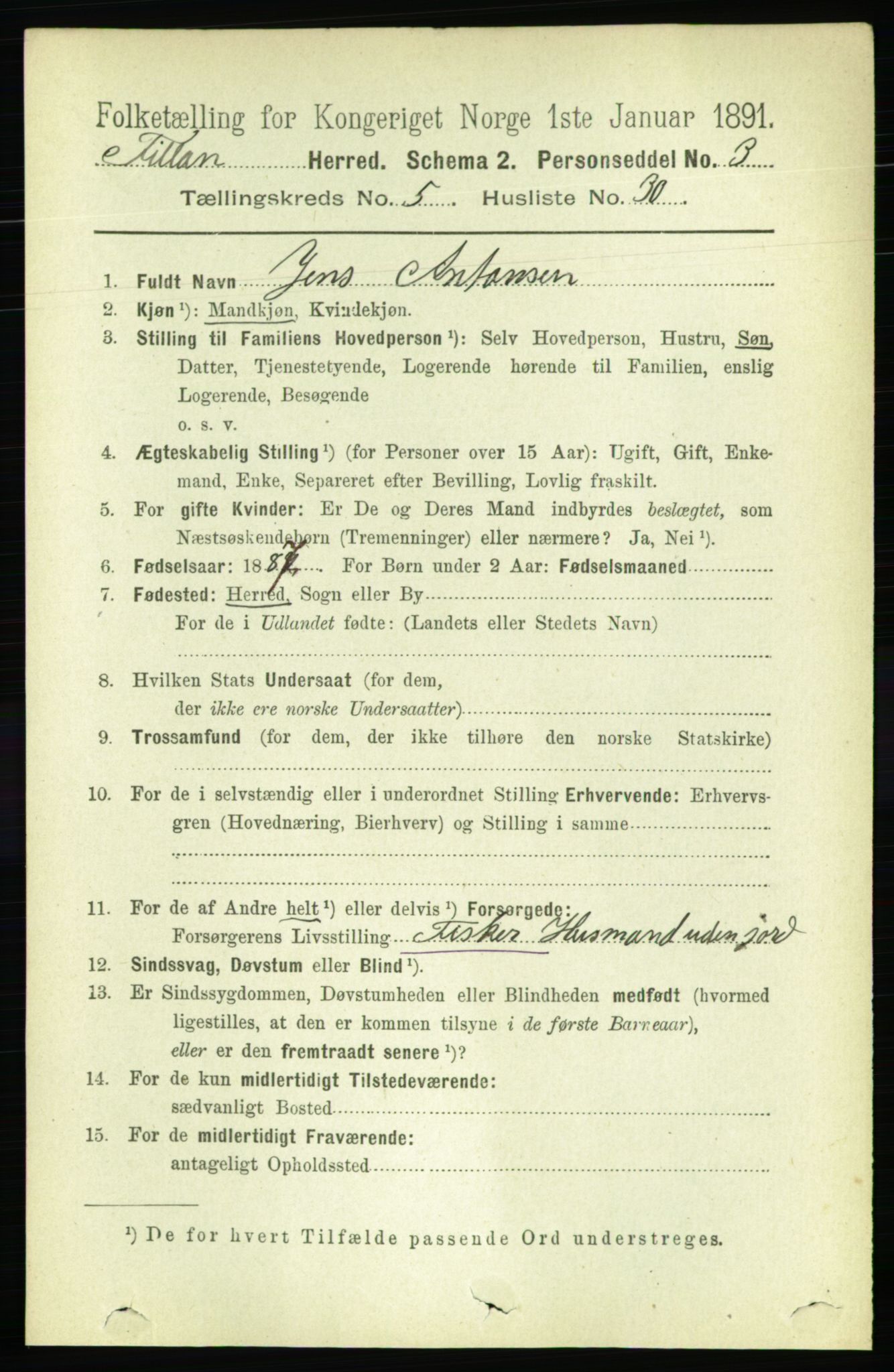 RA, 1891 census for 1616 Fillan, 1891, p. 1201