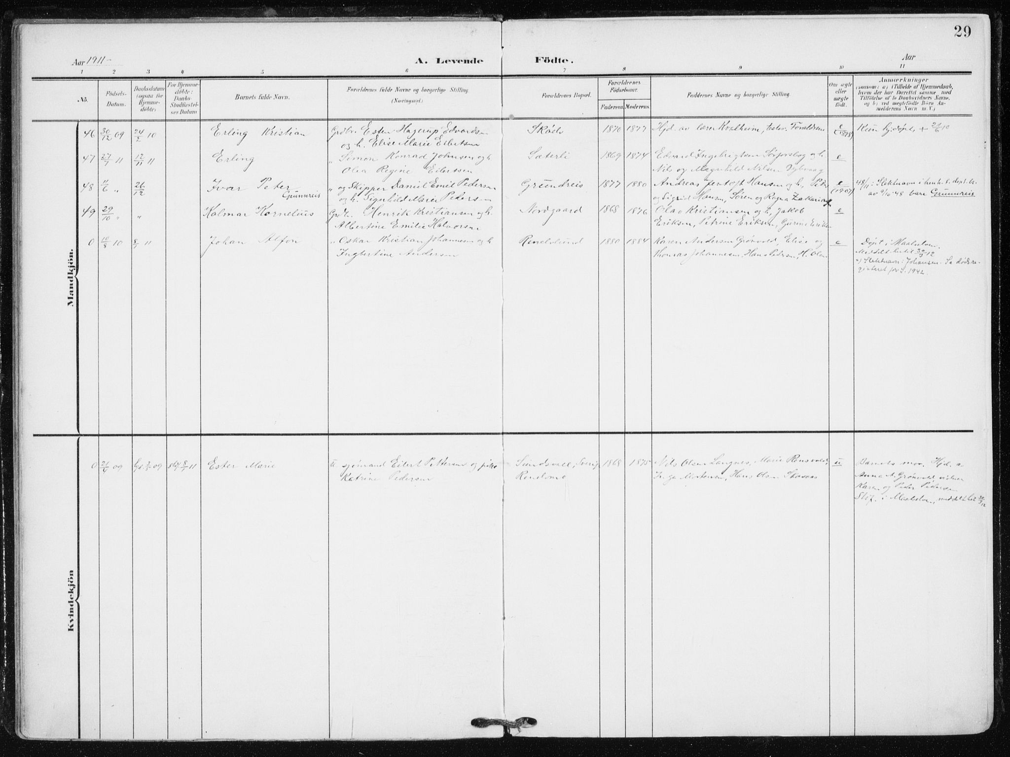 Tranøy sokneprestkontor, SATØ/S-1313/I/Ia/Iaa/L0012kirke: Parish register (official) no. 12, 1905-1918, p. 29