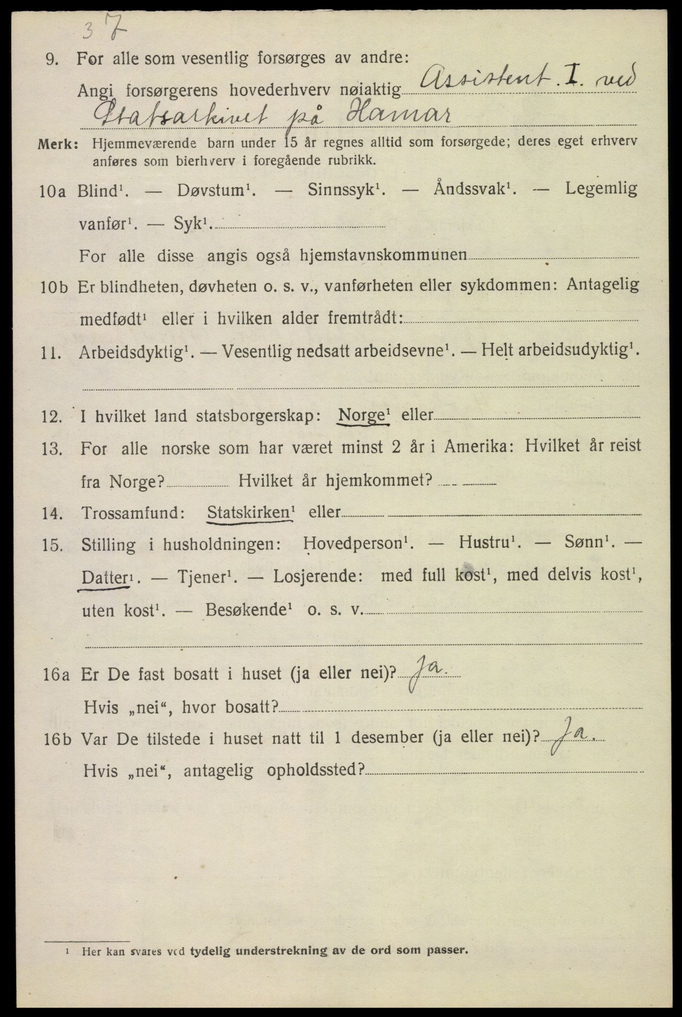 SAH, 1920 census for Vang (Hedmark), 1920, p. 10250