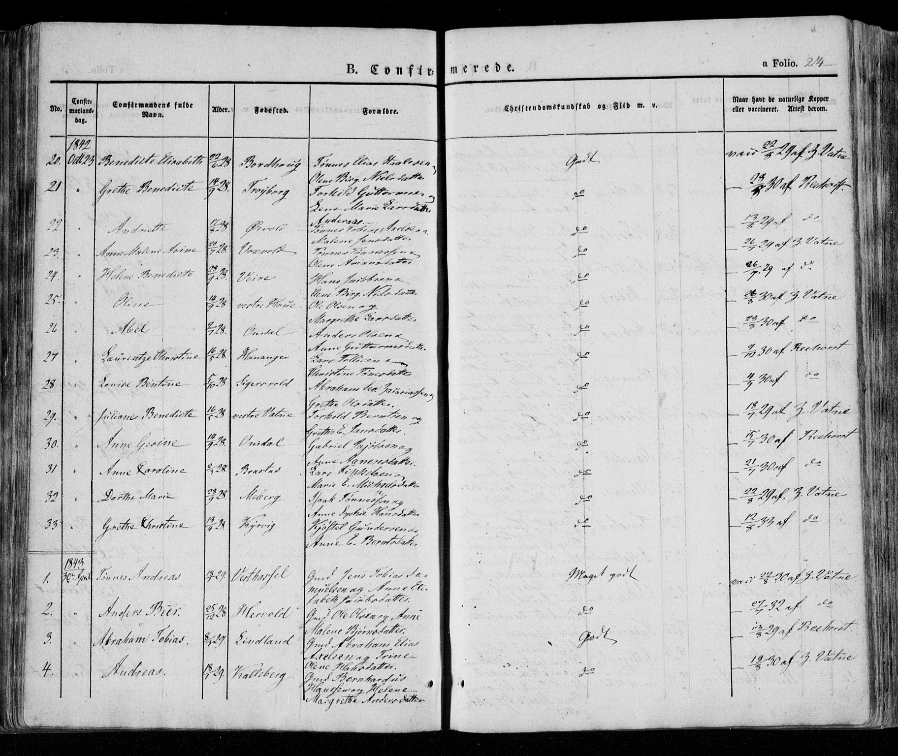 Lista sokneprestkontor, AV/SAK-1111-0027/F/Fa/L0009: Parish register (official) no. A 9, 1835-1846, p. 214