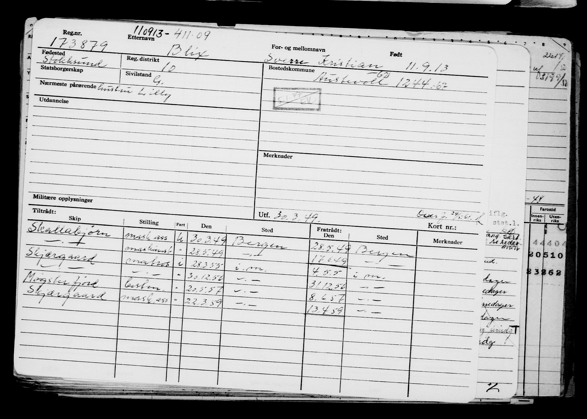 Direktoratet for sjømenn, AV/RA-S-3545/G/Gb/L0115: Hovedkort, 1913, p. 149