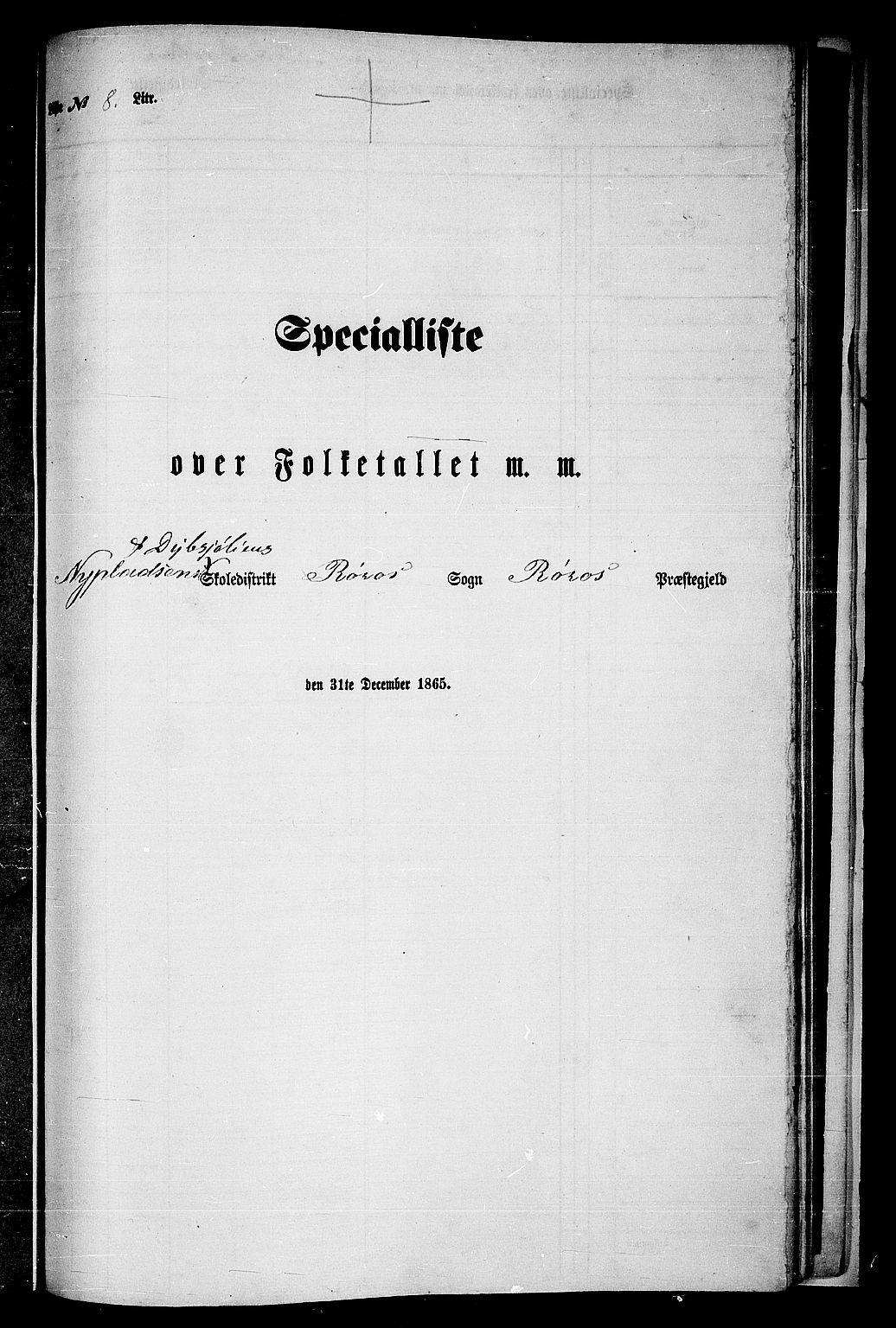 RA, 1865 census for Røros, 1865, p. 136