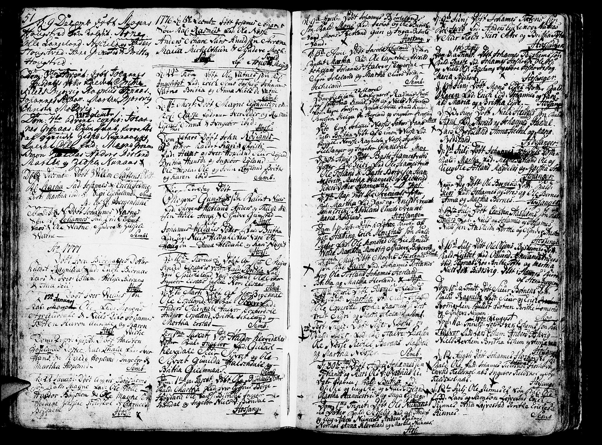 Hosanger sokneprestembete, SAB/A-75801/H/Haa: Parish register (official) no. A 2 /1, 1766-1793, p. 53