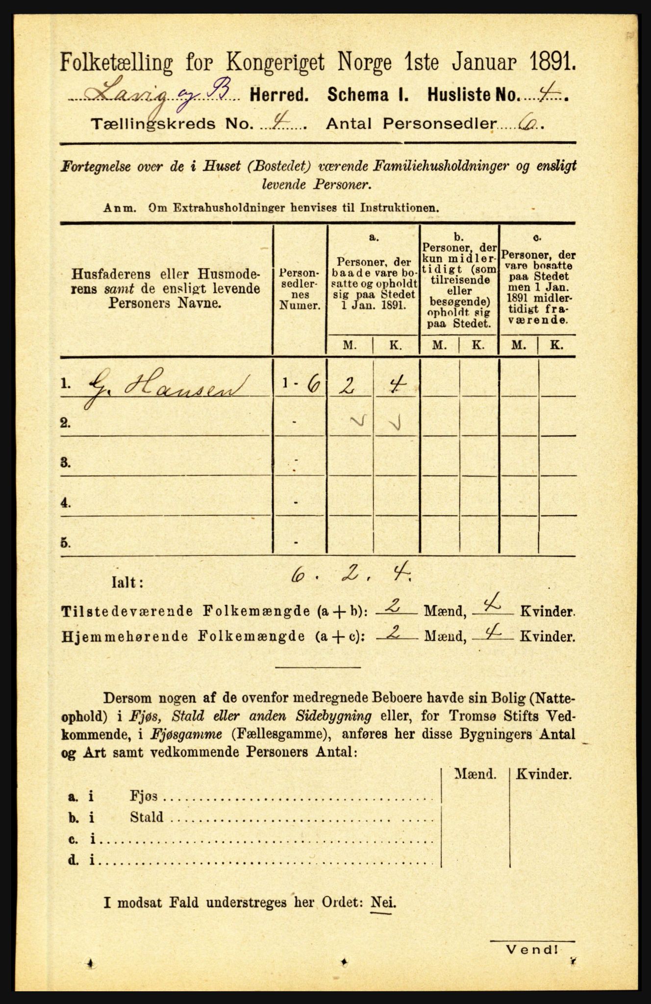 RA, 1891 census for 1415 Lavik og Brekke, 1891, p. 758