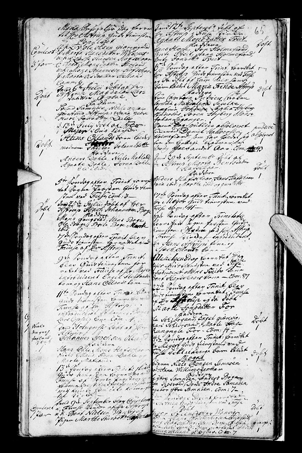 Os sokneprestembete, SAB/A-99929: Parish register (official) no. A 7, 1723-1760, p. 65