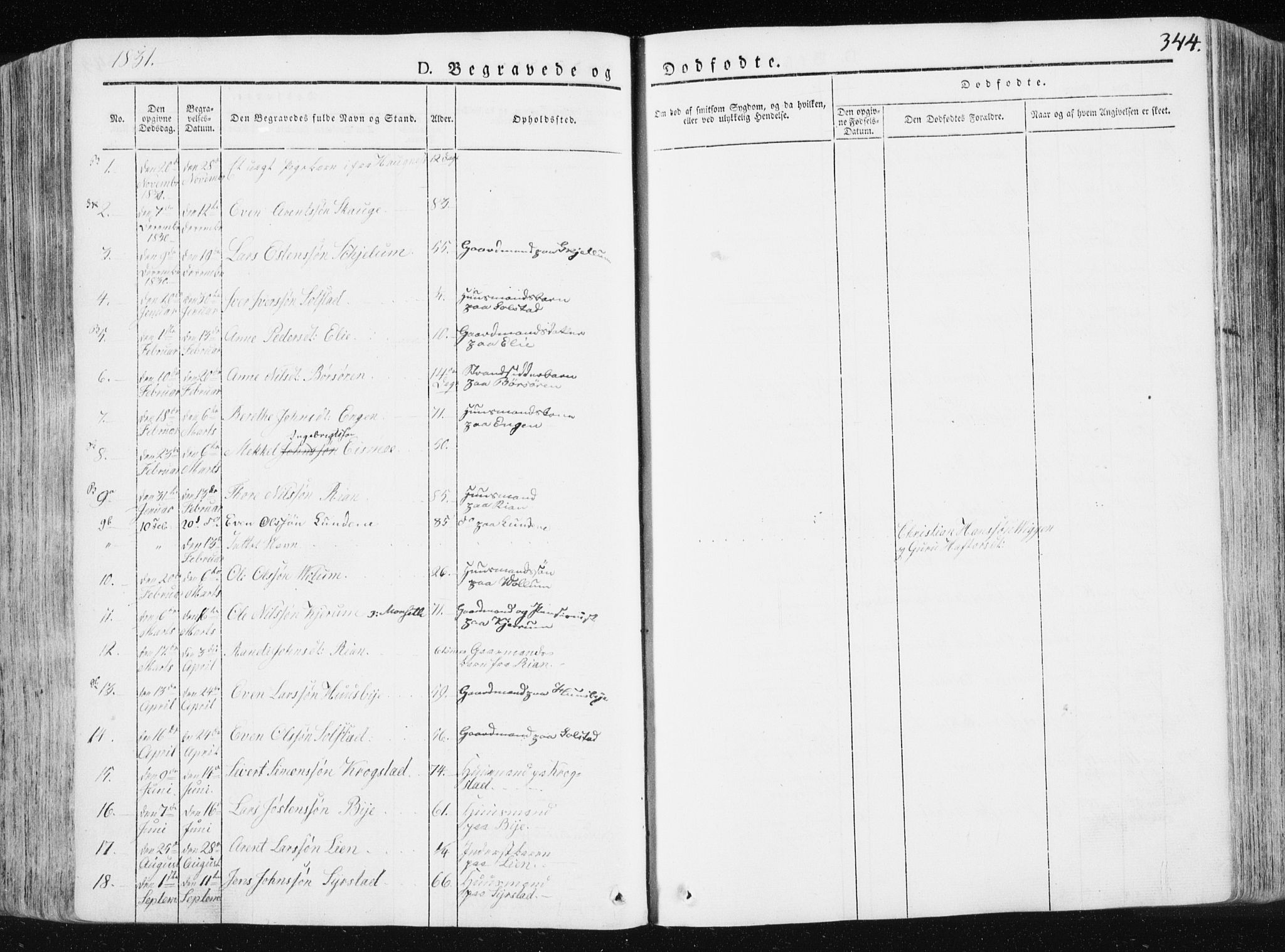 Ministerialprotokoller, klokkerbøker og fødselsregistre - Sør-Trøndelag, SAT/A-1456/665/L0771: Parish register (official) no. 665A06, 1830-1856, p. 344