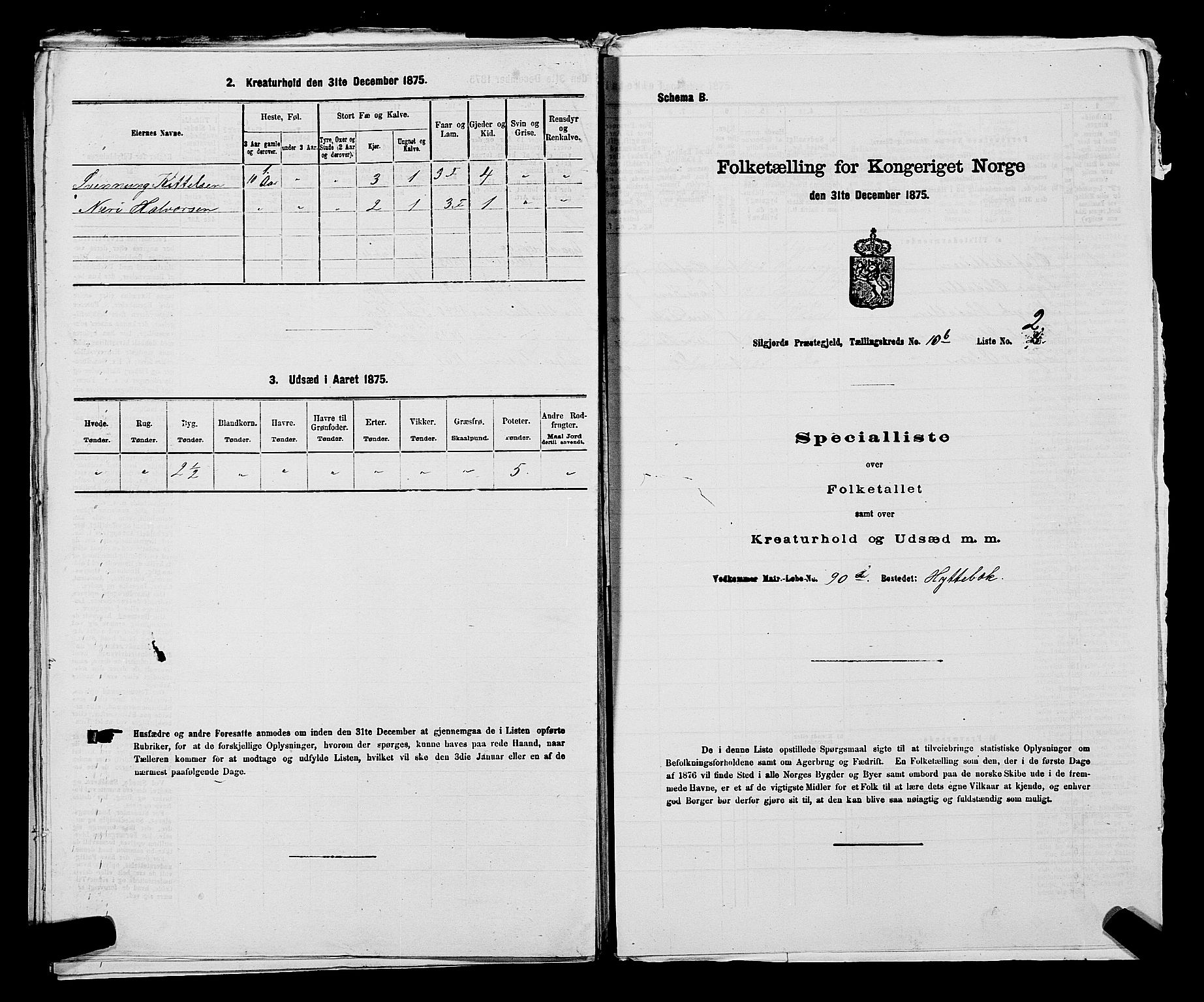 SAKO, 1875 census for 0828P Seljord, 1875, p. 1170