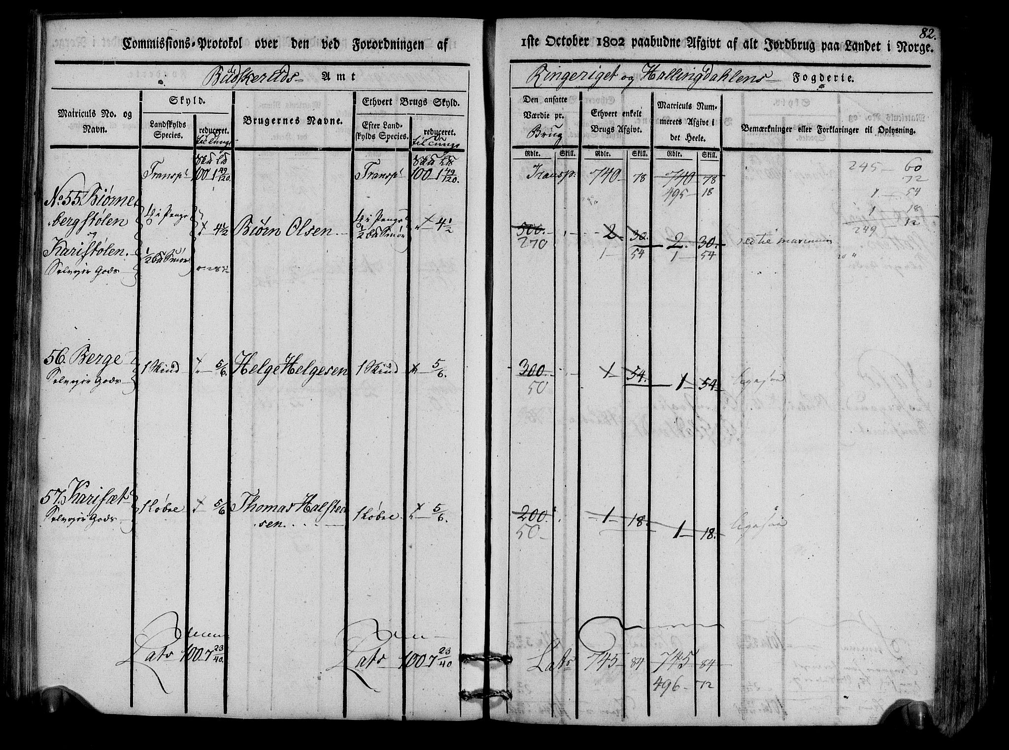 Rentekammeret inntil 1814, Realistisk ordnet avdeling, AV/RA-EA-4070/N/Ne/Nea/L0047: Ringerike og Hallingdal fogderi. Kommisjonsprotokoll for Nes prestegjeld, 1803, p. 85