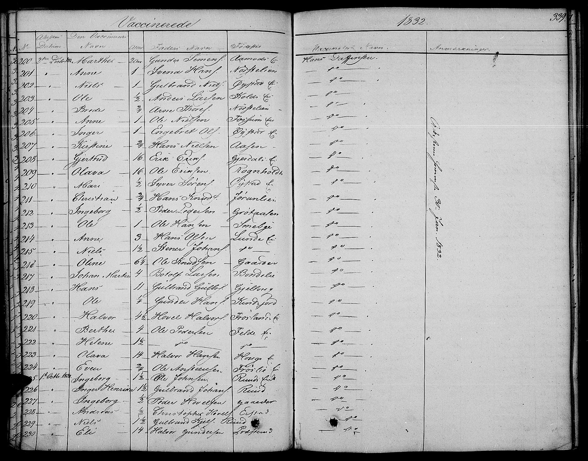 Land prestekontor, AV/SAH-PREST-120/H/Ha/Haa/L0008: Parish register (official) no. 8, 1830-1846, p. 339