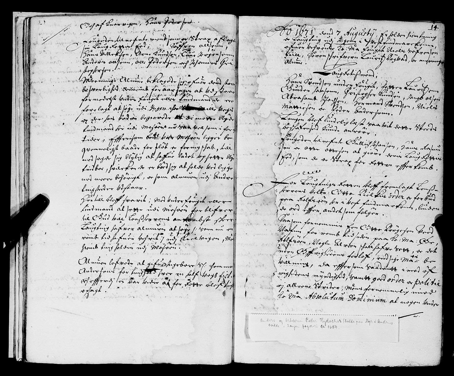 Nordland og Finnmarks lagstol, AV/SAT-A-5608/X/L0003: Justisprotokoll, 1671-1683, p. 13b-14a
