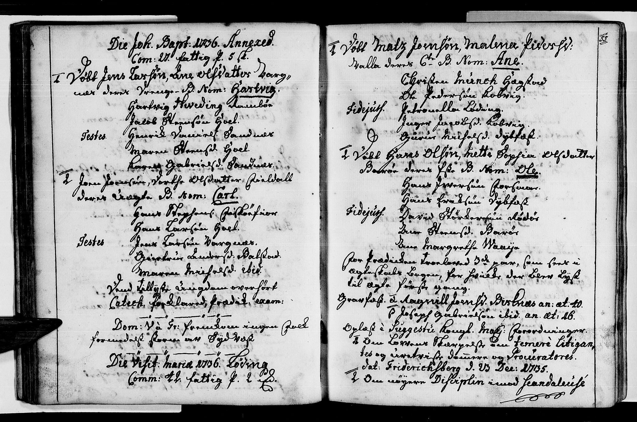 Ministerialprotokoller, klokkerbøker og fødselsregistre - Nordland, AV/SAT-A-1459/872/L1028: Parish register (official) no. 872A03, 1734-1764, p. 54-55